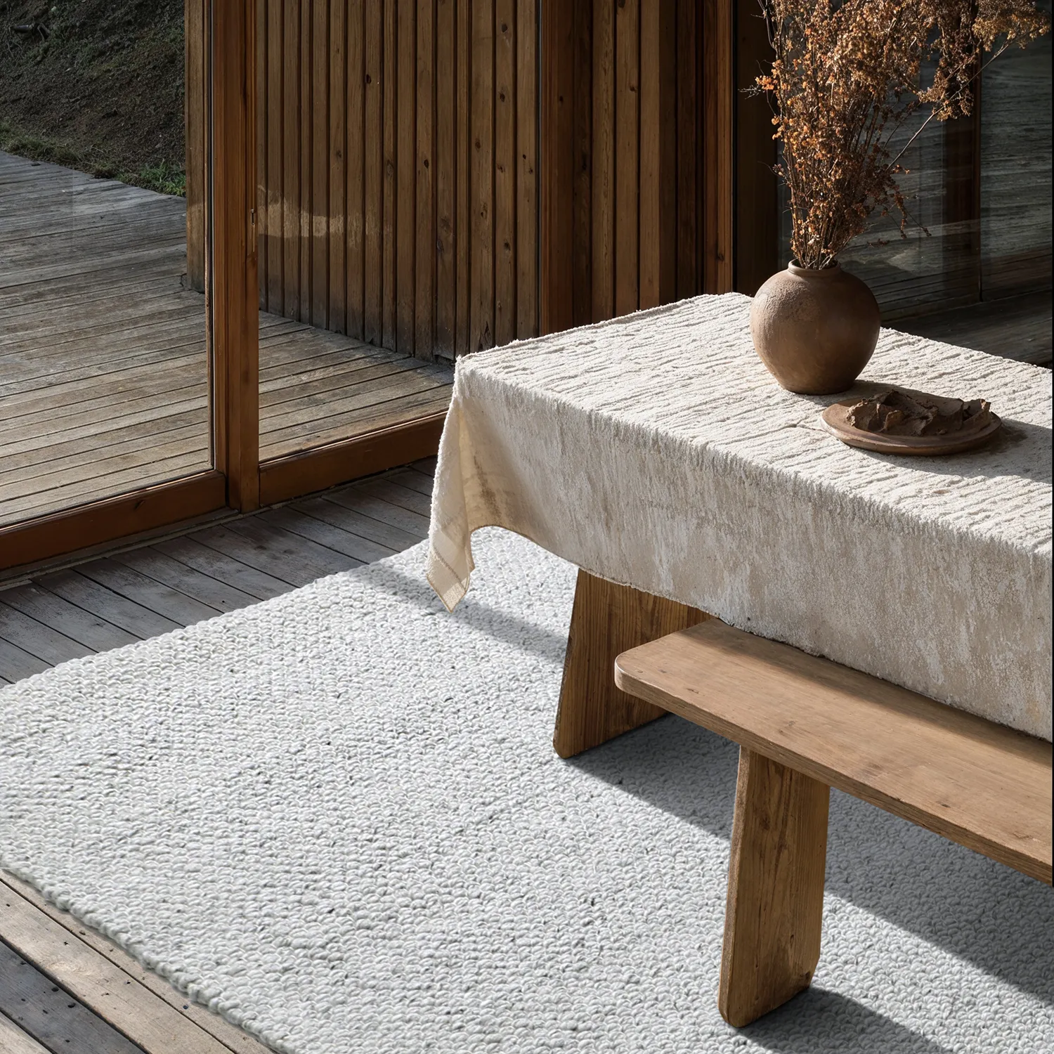 Indoor/Outdoor rug - Arco Wool Look (grey/beige)