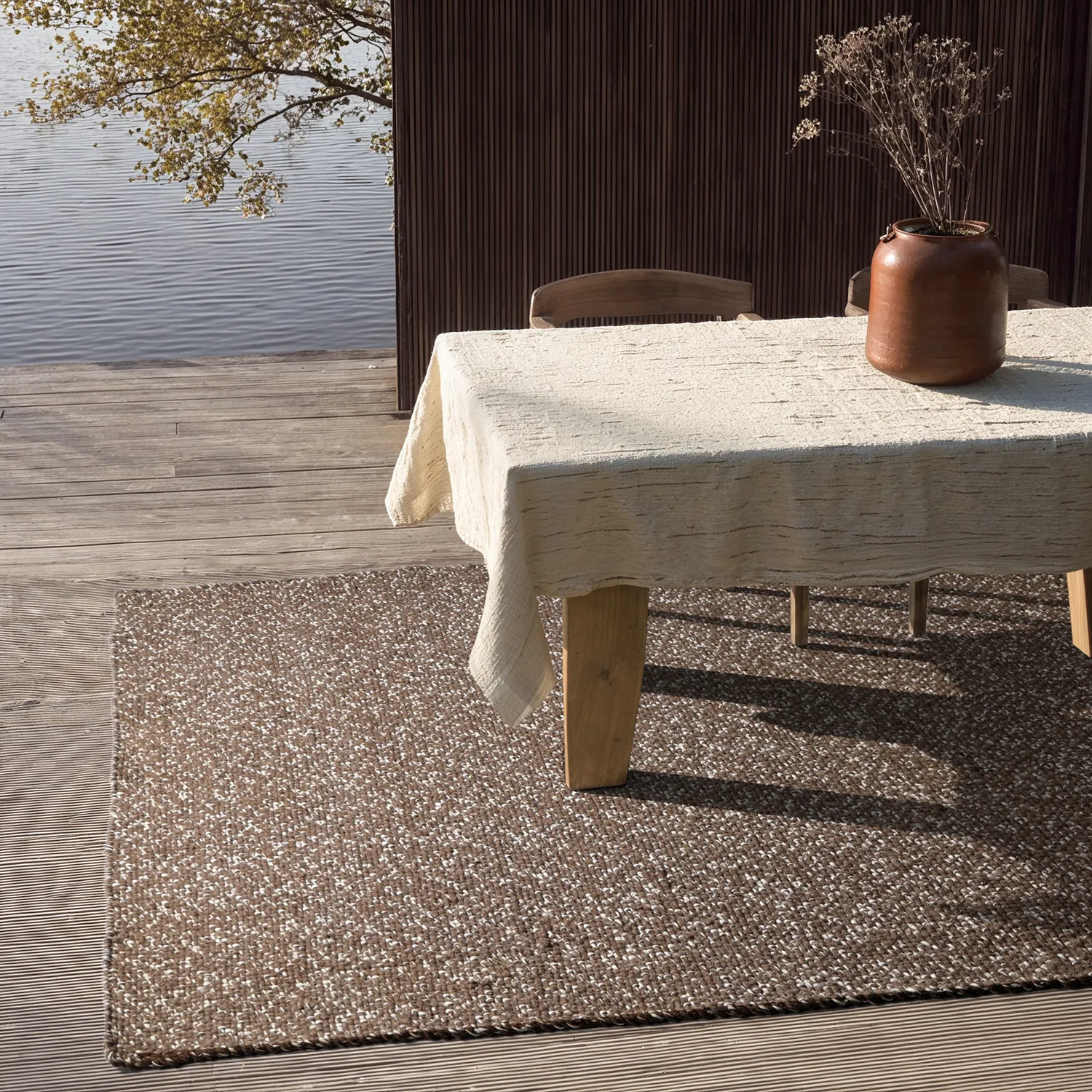 Indoor/Outdoor rug - Orta Wool Look (brown)