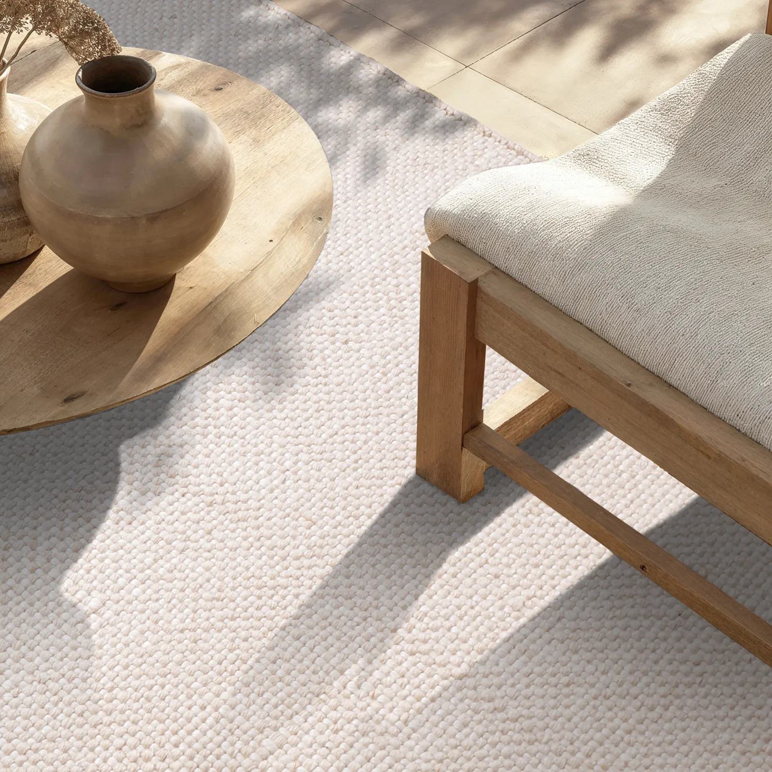 Indoor/Outdoor rug - Orta Wool Look (cream)