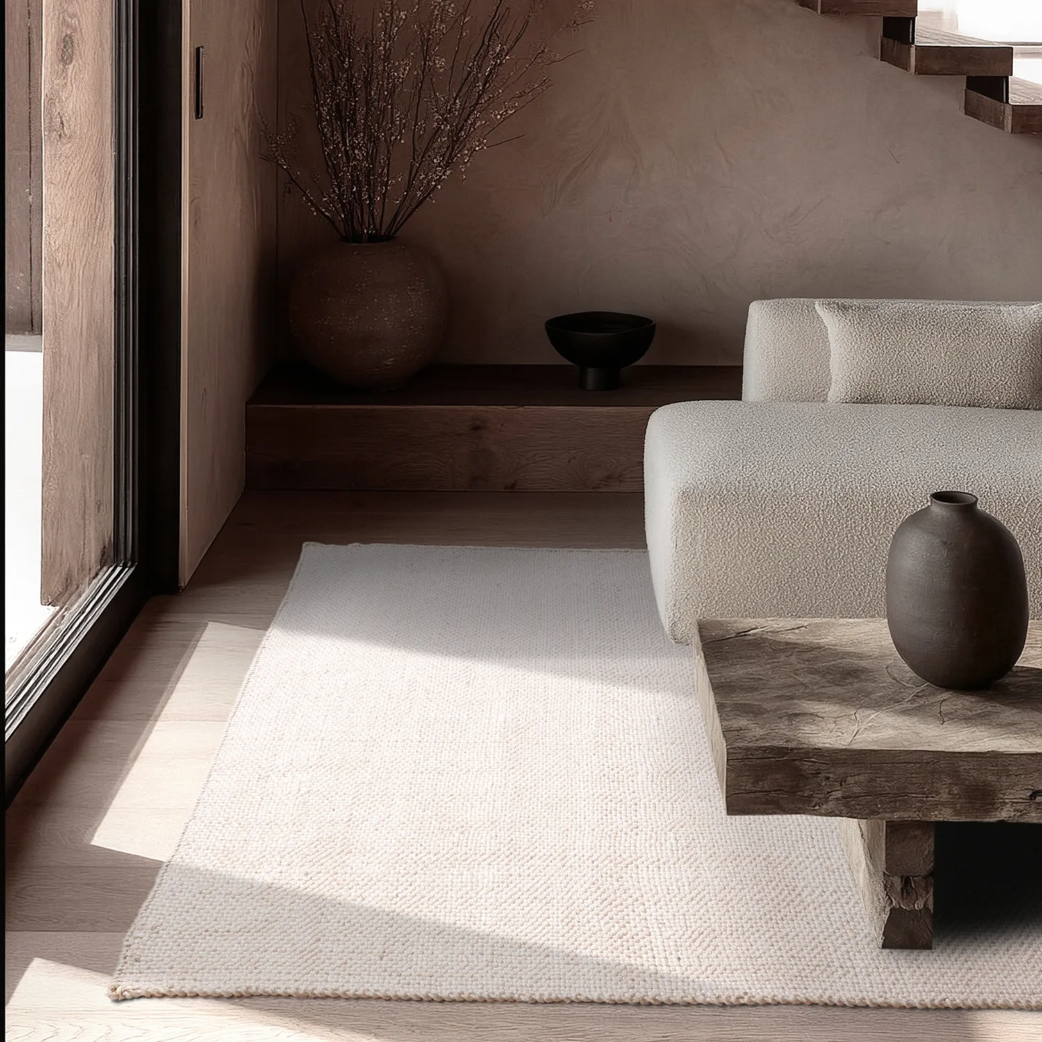 Indoor/Outdoor rug - Orta Wool Look (cream)