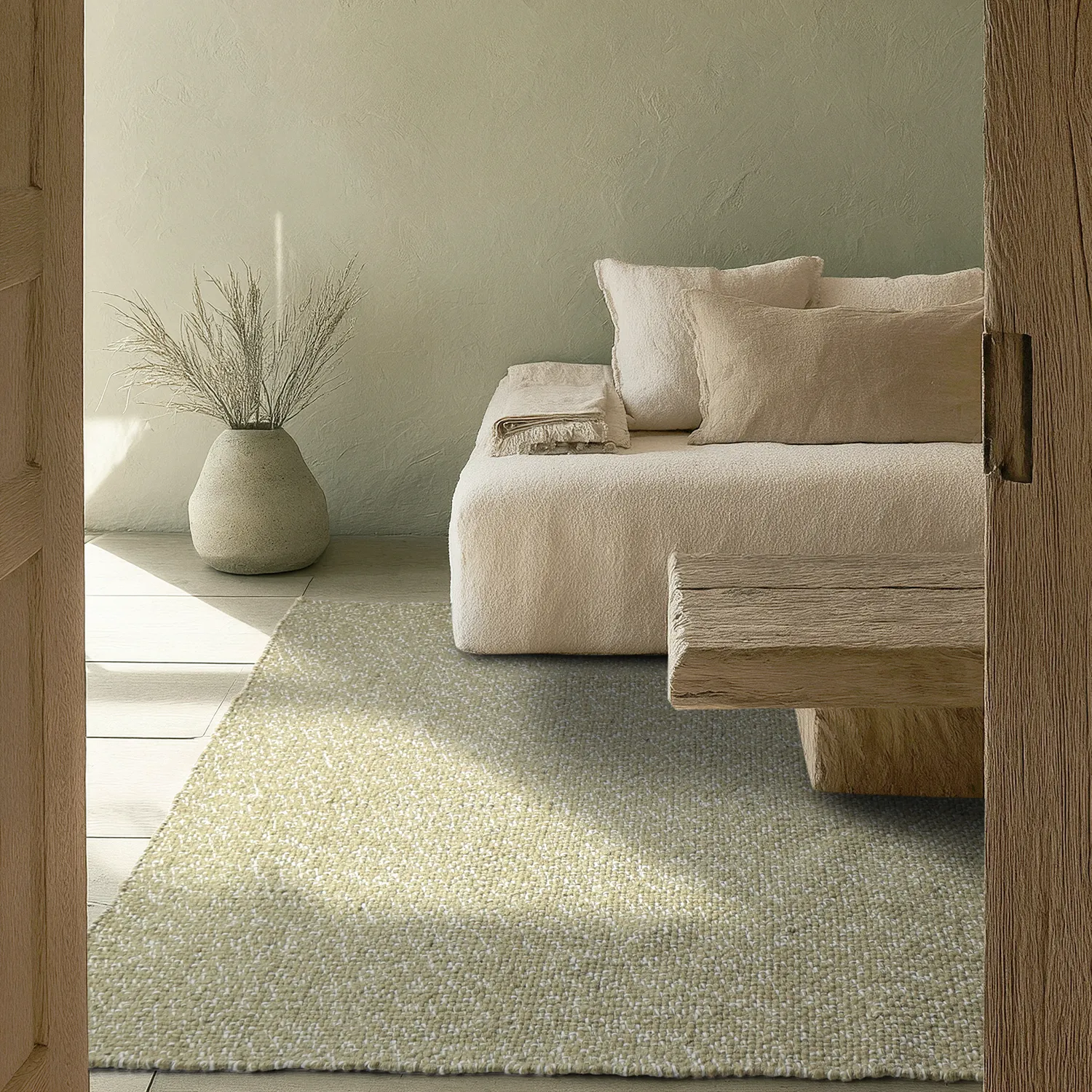 Indoor/Outdoor rug - Orta Wool Look (moss green)