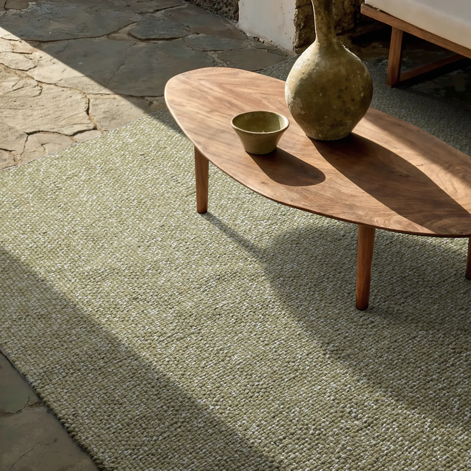 Indoor/Outdoor rug - Orta Wool Look (moss green)