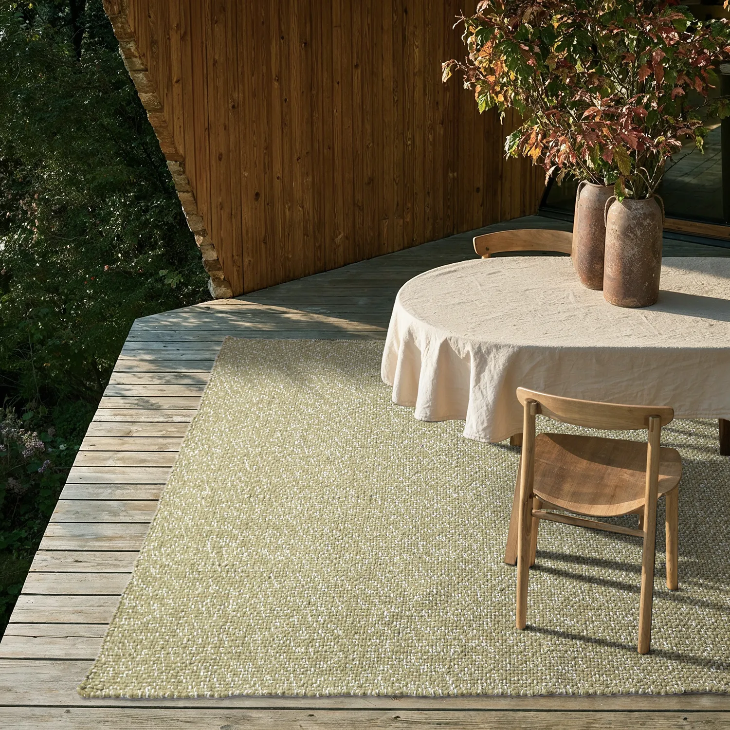 Indoor/Outdoor rug - Orta Wool Look (moss green)