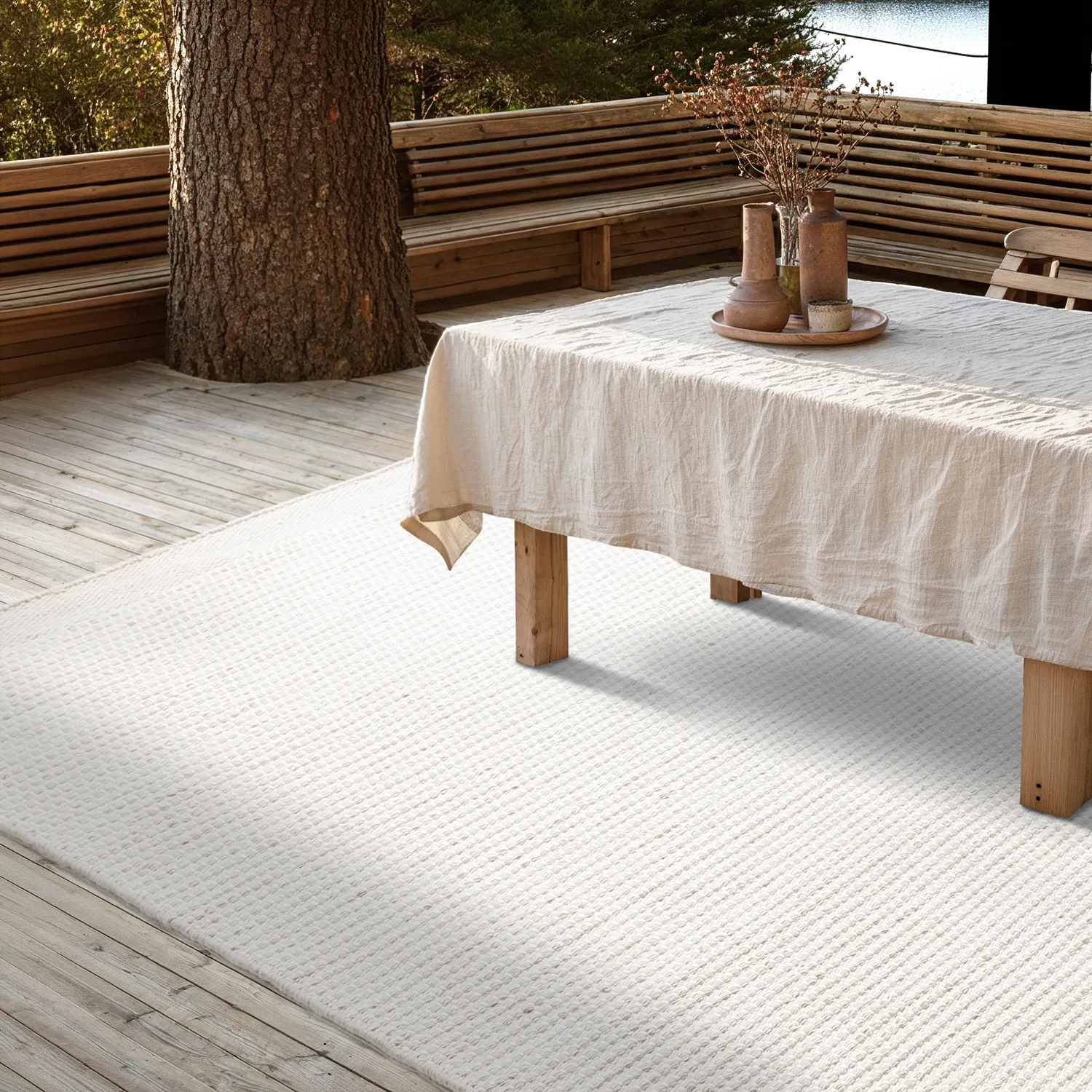 Indoor/Outdoor rug - Coastal Wool Look (cream)