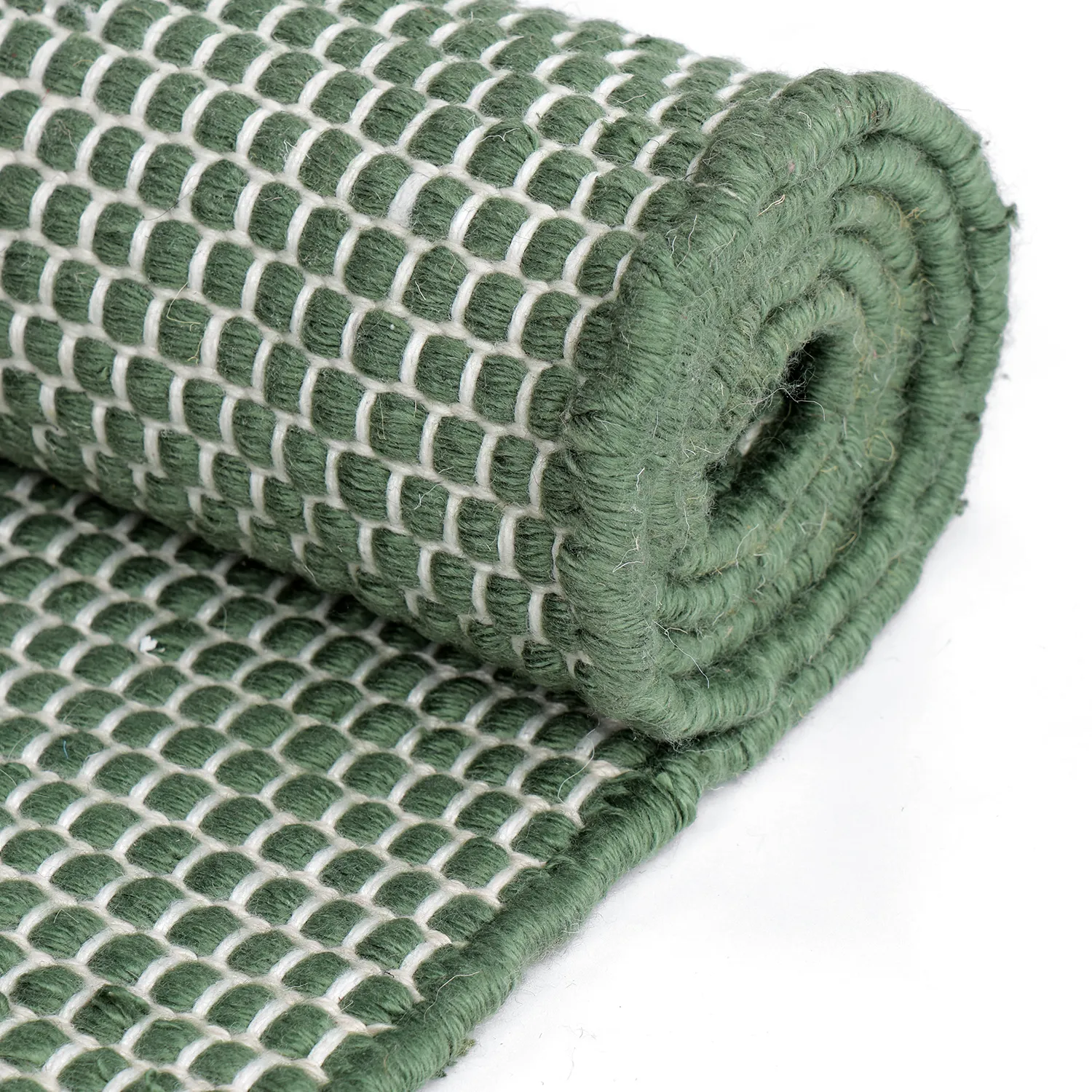 Indoor/Outdoor rug - Coastal Wool Look (green/white)