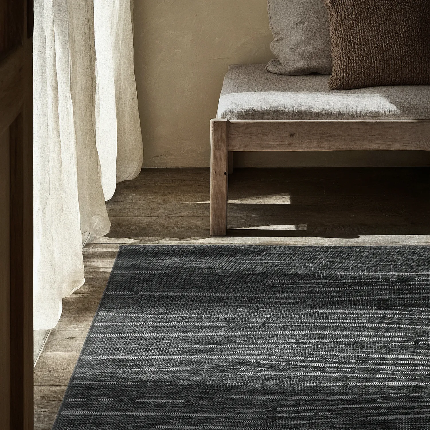 Indoor/Outdoor rug - Ragusa (black/cream)
