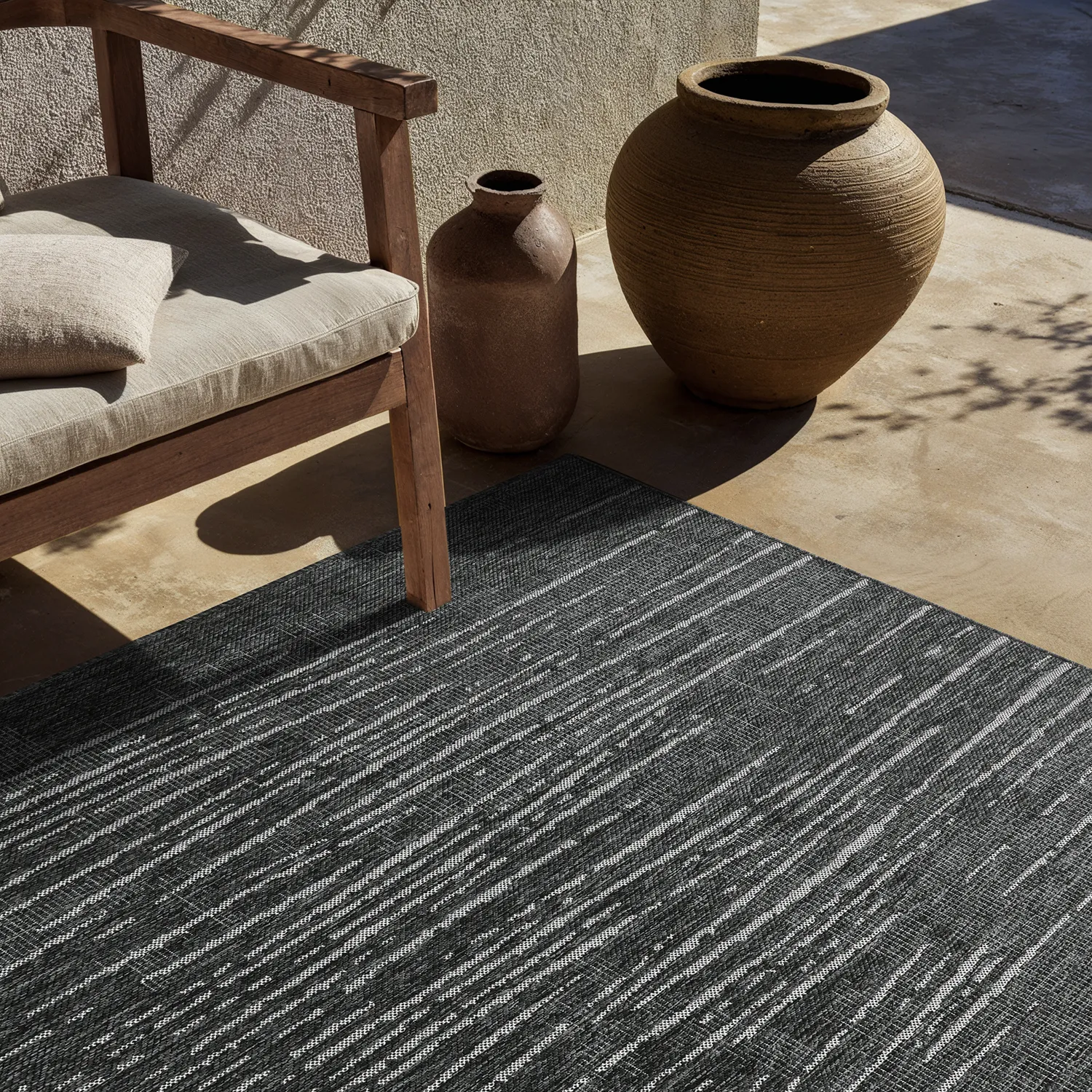 Indoor/Outdoor rug - Ragusa (black/cream)