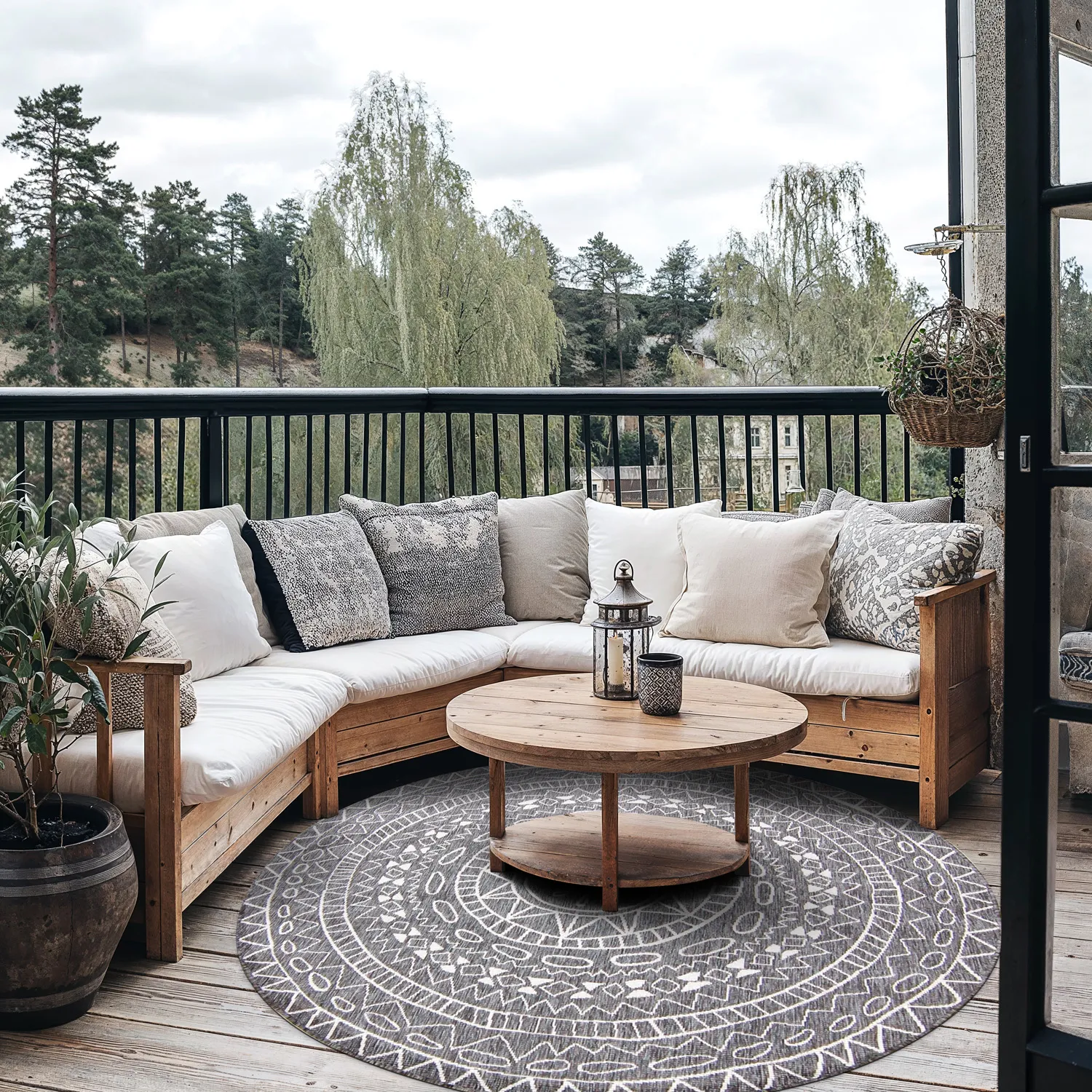 Round rug - Brussels Diamond (grey)
