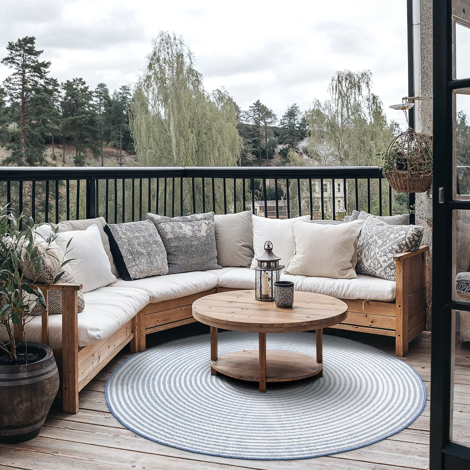 Round rug - Ferragudo (blue)