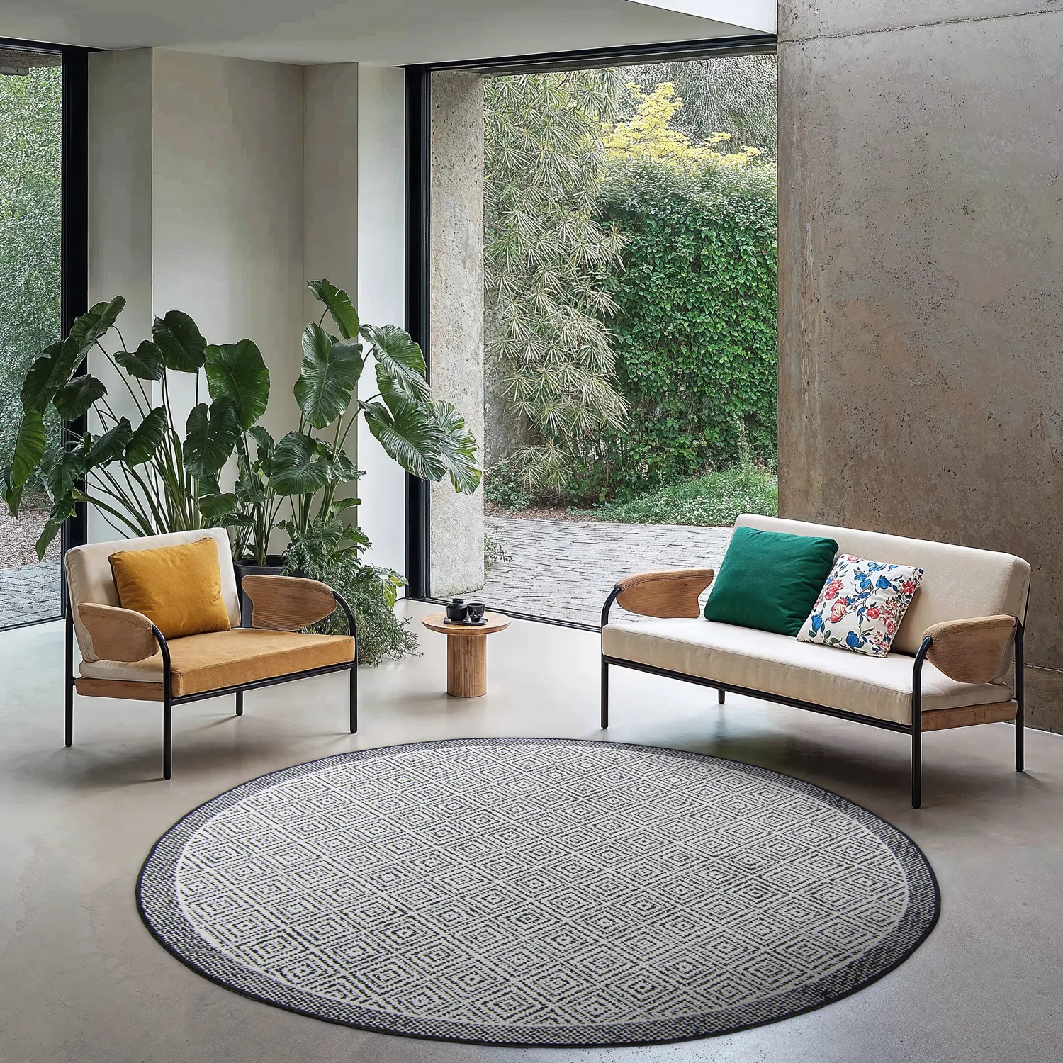 Round rug - Monsaraz (black)
