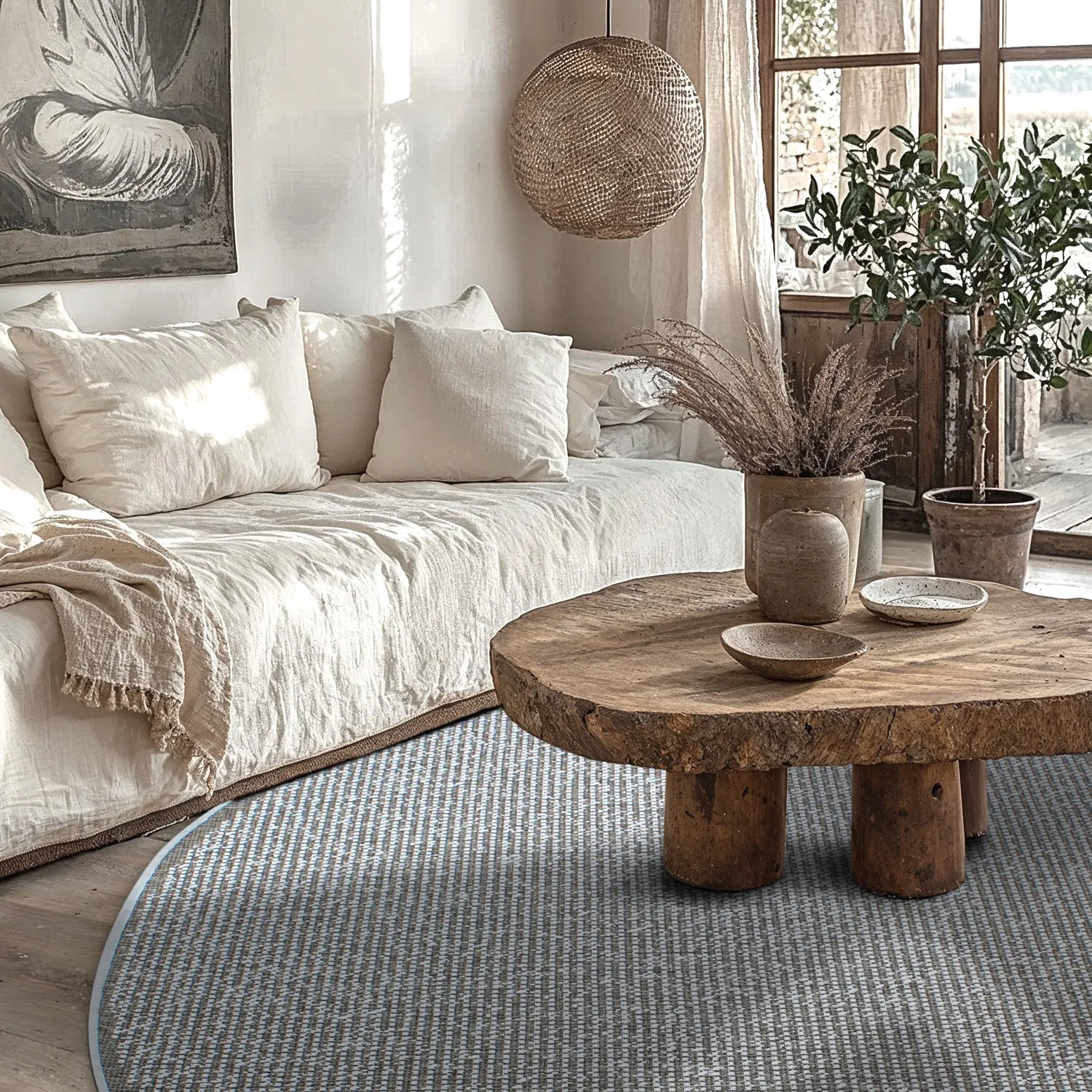 Round rug - Tromsø (brown)