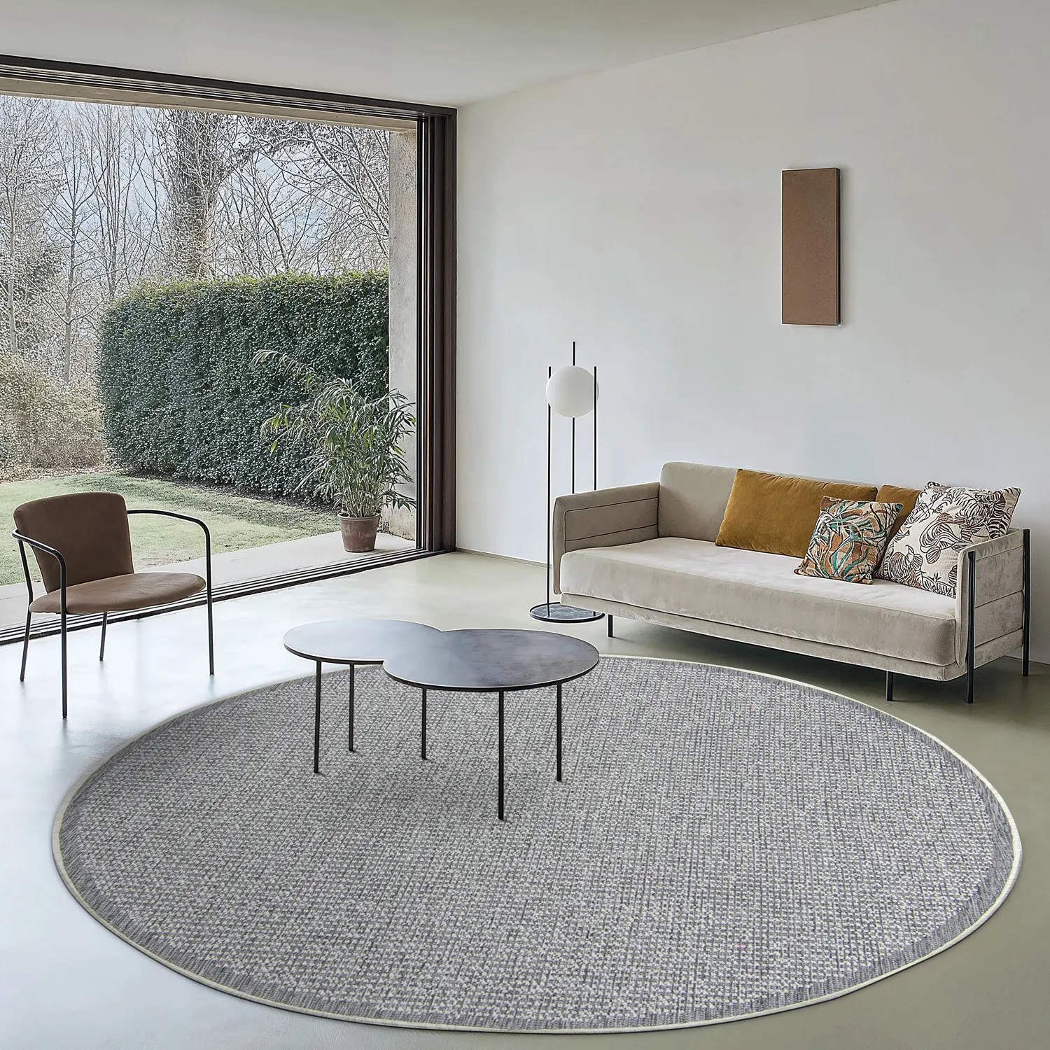 Round rug - Tromsø (grey)