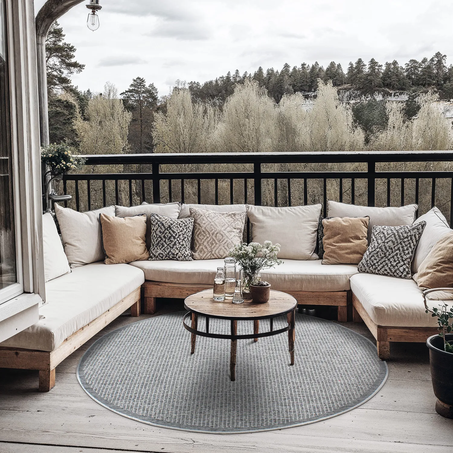 Round rug - Tromsø (grey)
