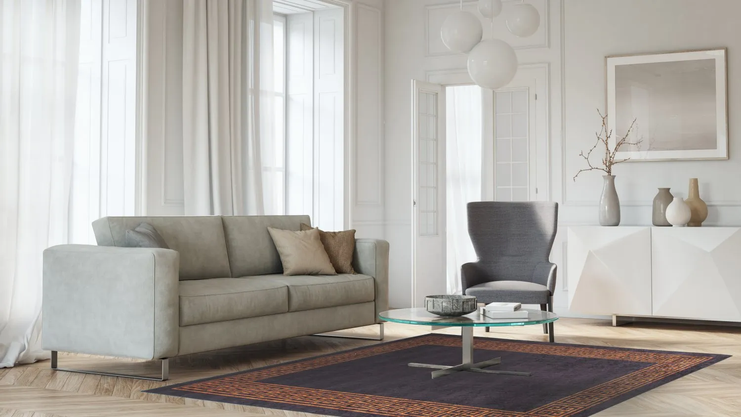 Wilton rug - Kuba (black/brown)