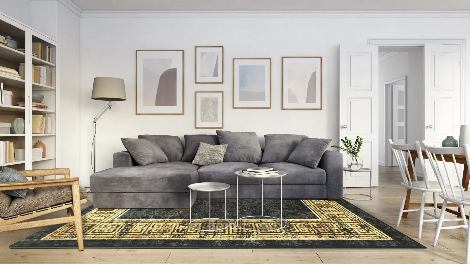 Wilton rug - Tilos (black/gold)