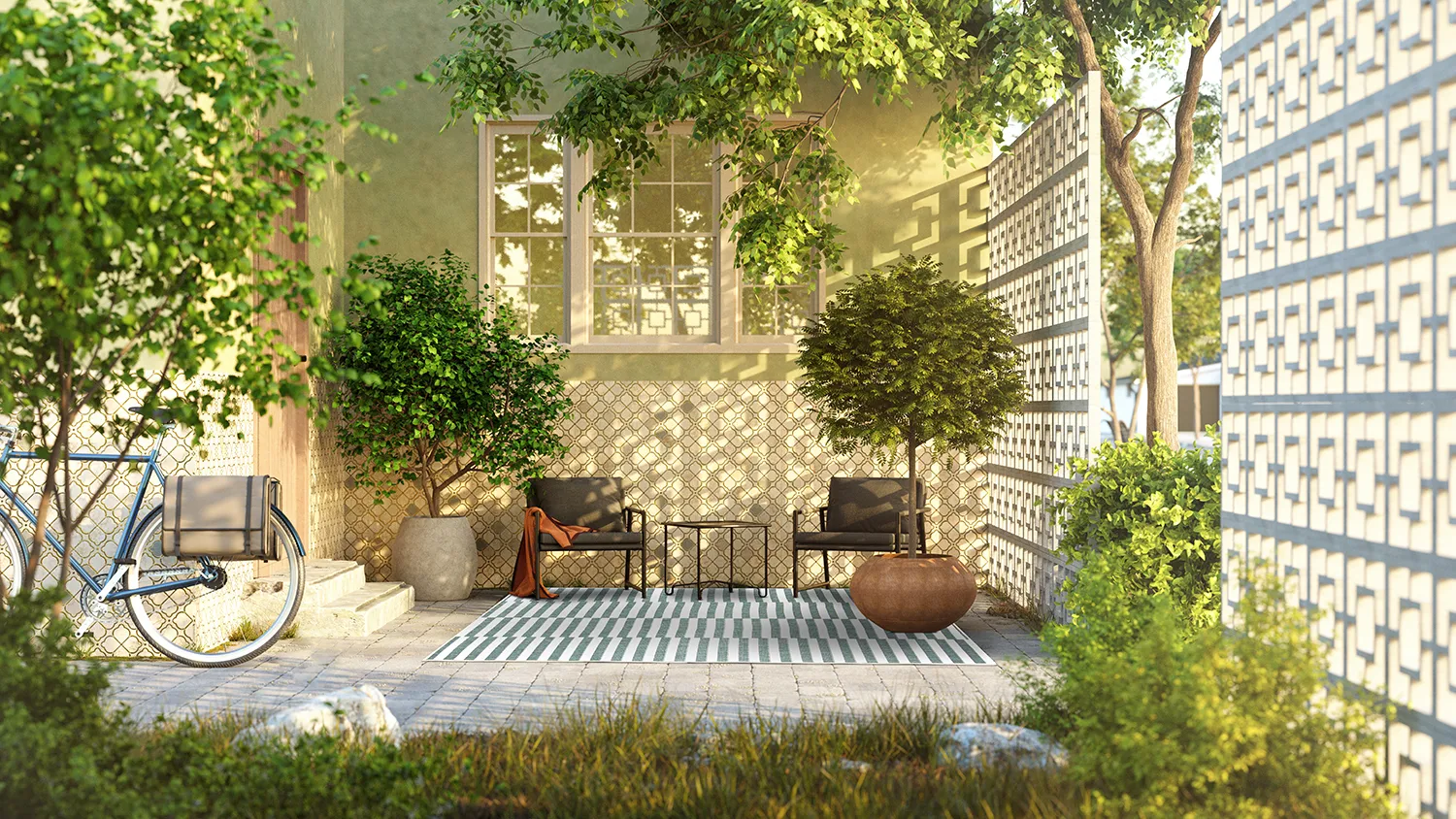 Indoor/Outdoor rug - Otto (green)