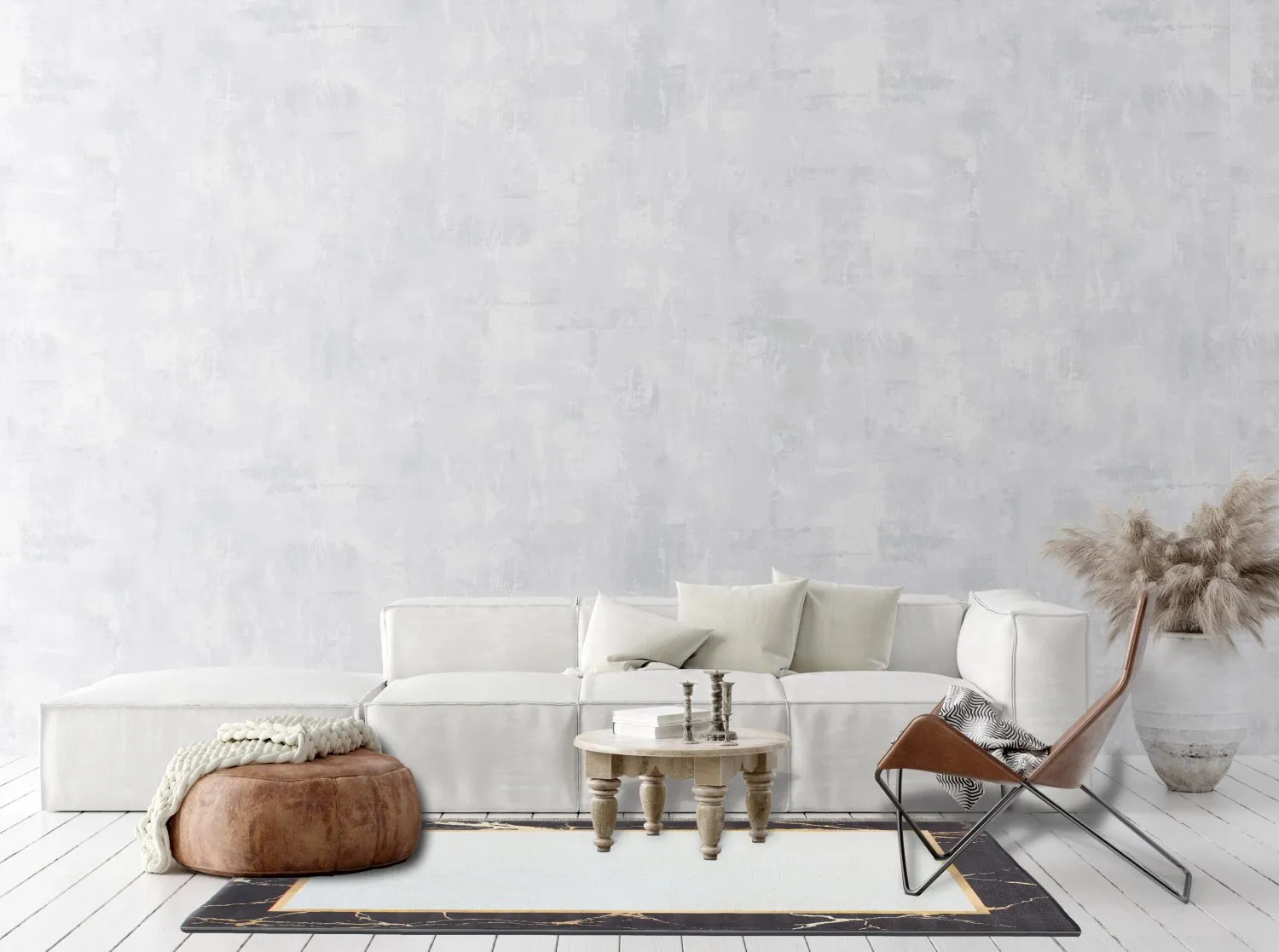Wilton rug - Cerasia (black/white/gold)