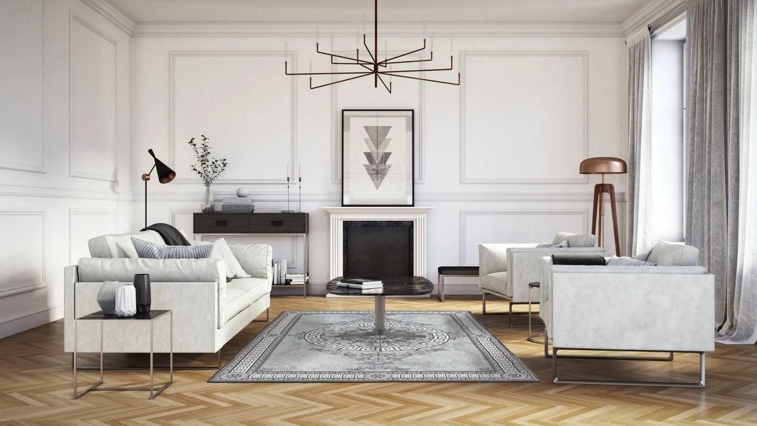 Wilton rug - Amer (black/white)