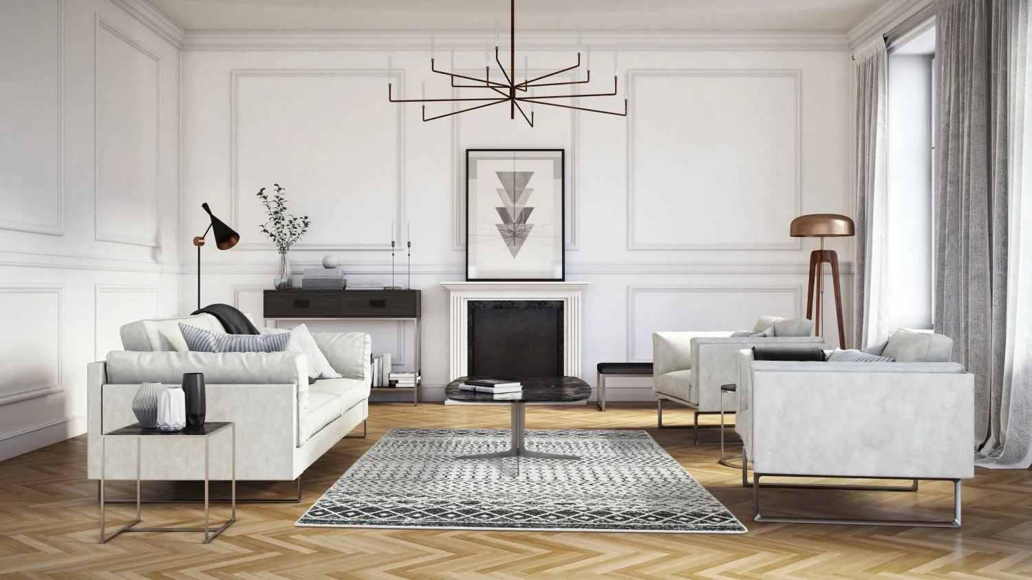 Wilton rug - Ovada (black/white)