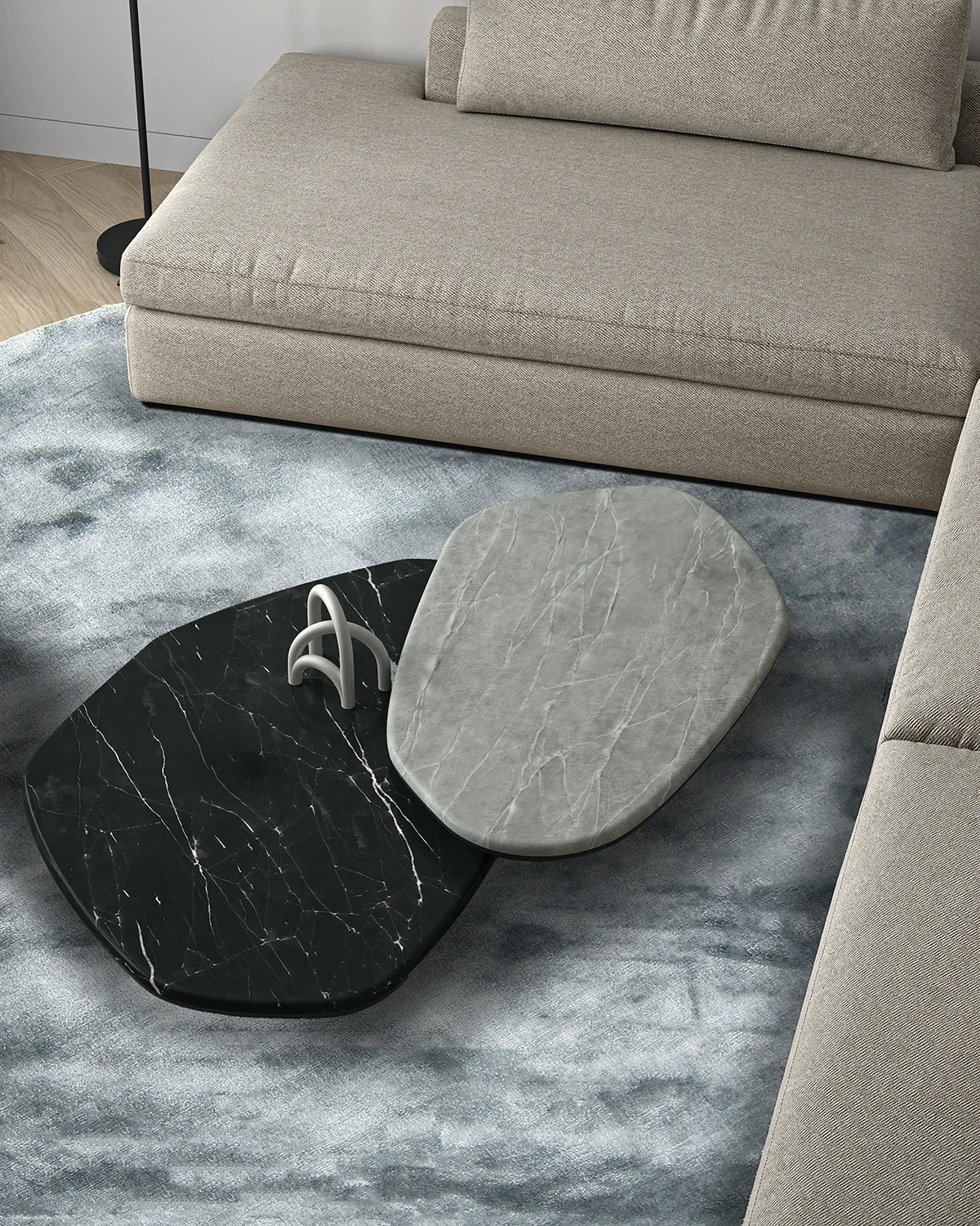 Round rug - Jodhpur Special Luxury Edition (blue/grey)