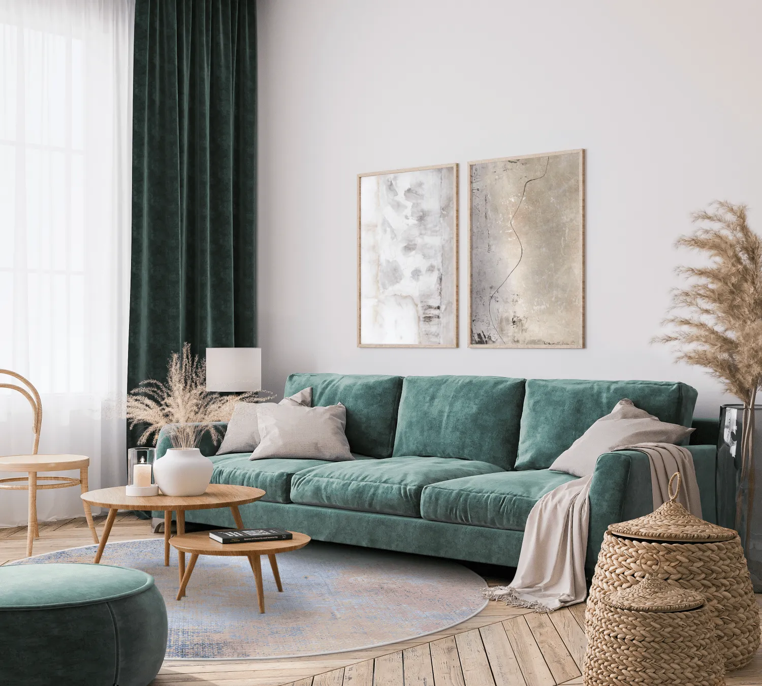 Round rug - Mogoro (light blue)