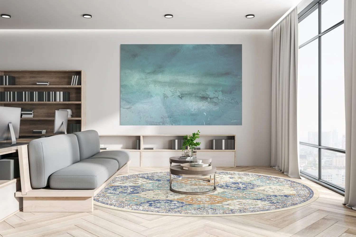 Round rug - Bohemia (blue/multi)