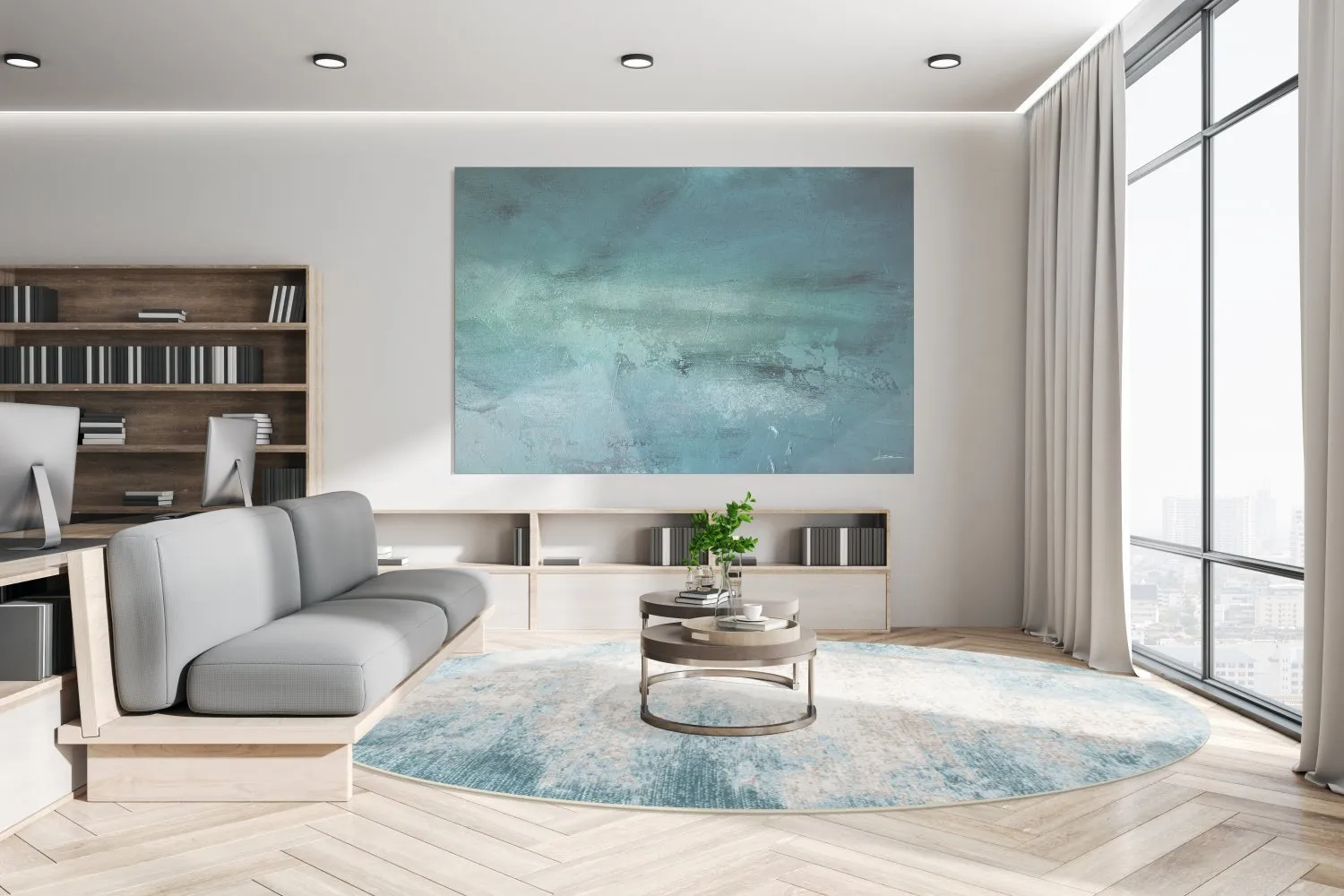 Round rug - Zarzi (blue)