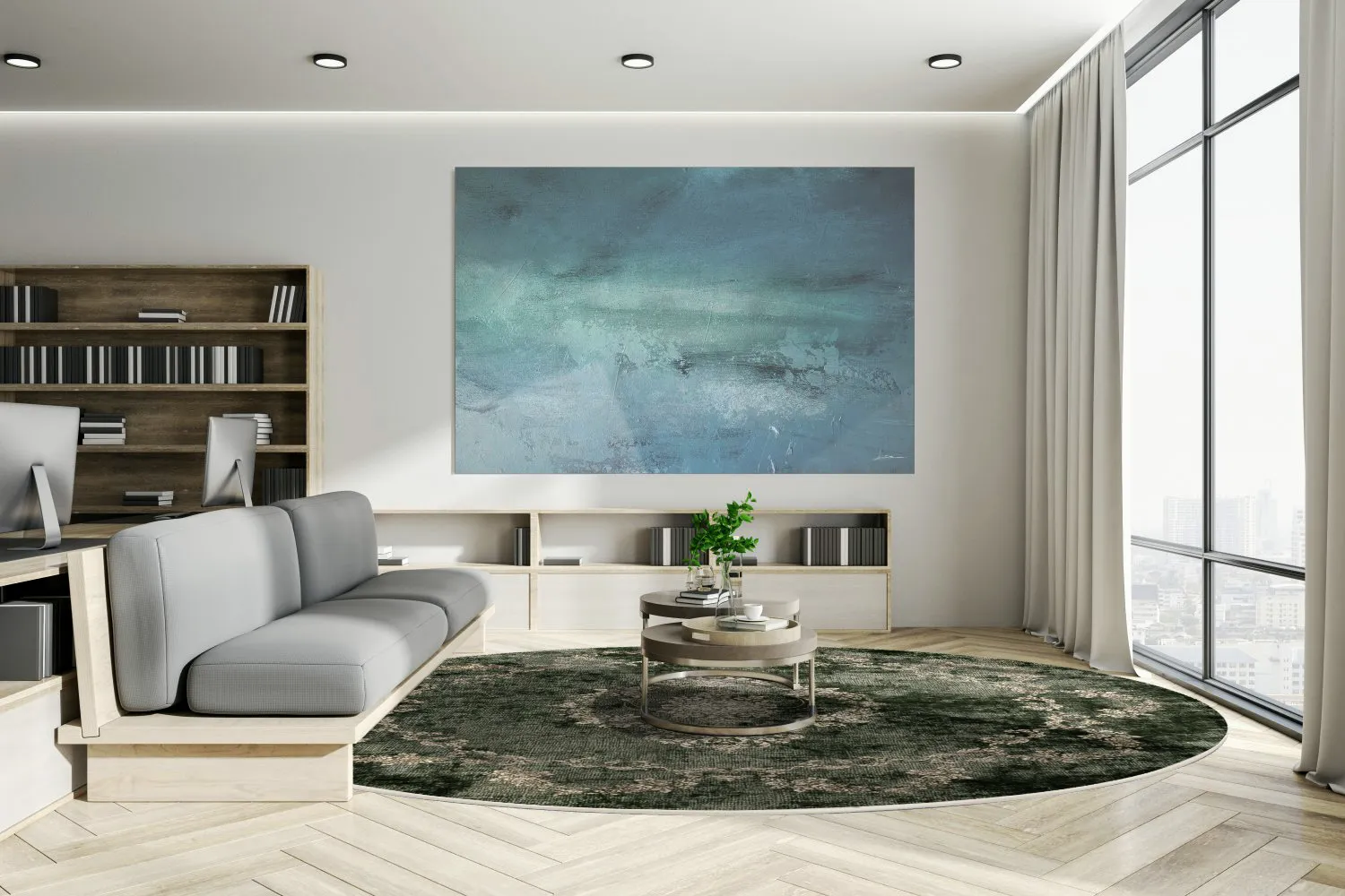 Round rug - Taknis (dark green)