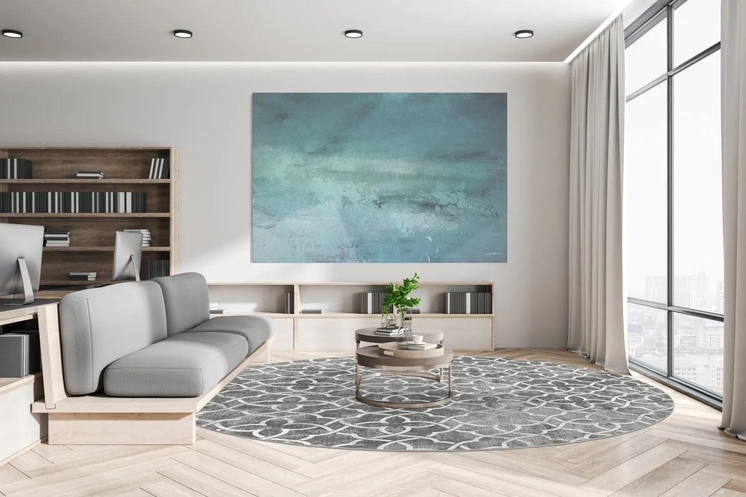 Round rug - Draham (grey)
