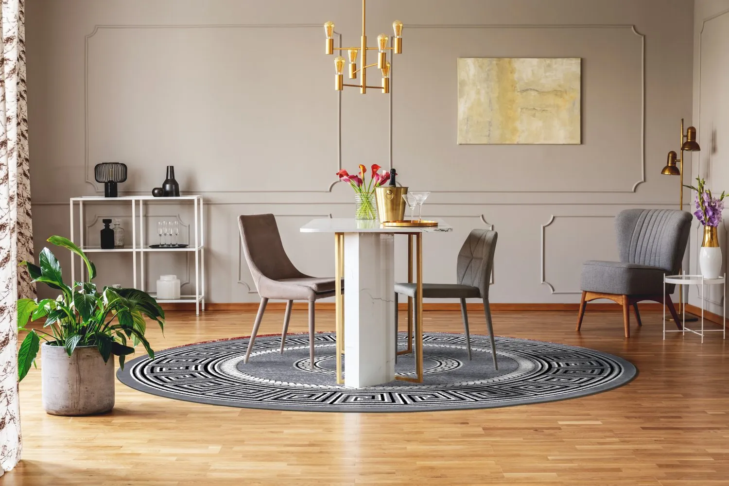 Round rug - Ankara Versace (grey)