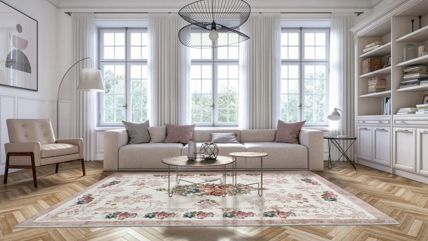 Wilton rug - Delpha (beige/multi)