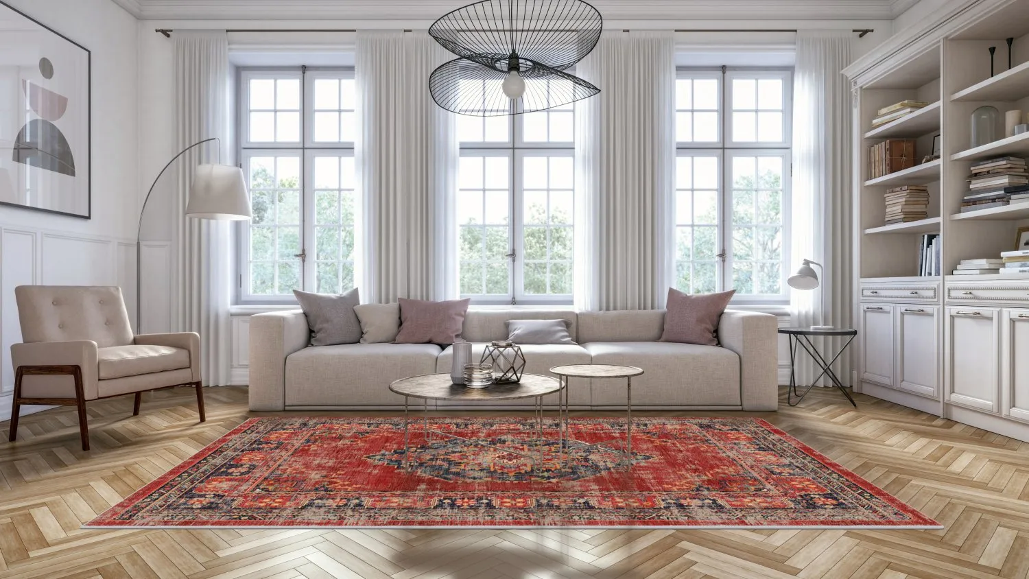Wilton rug - Soussi (red/multi)