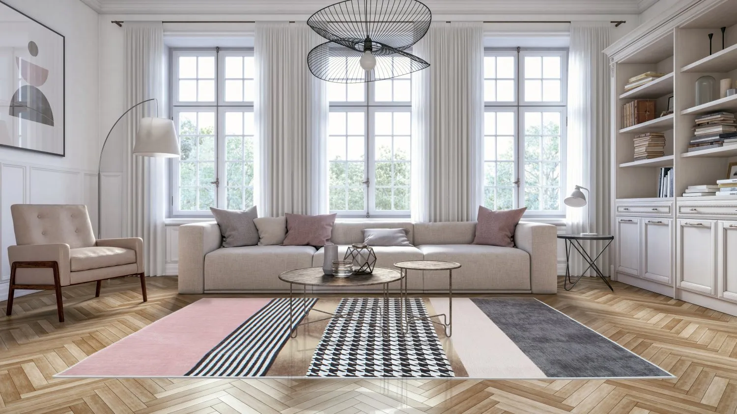 Wilton rug - Esme (pink/multi)