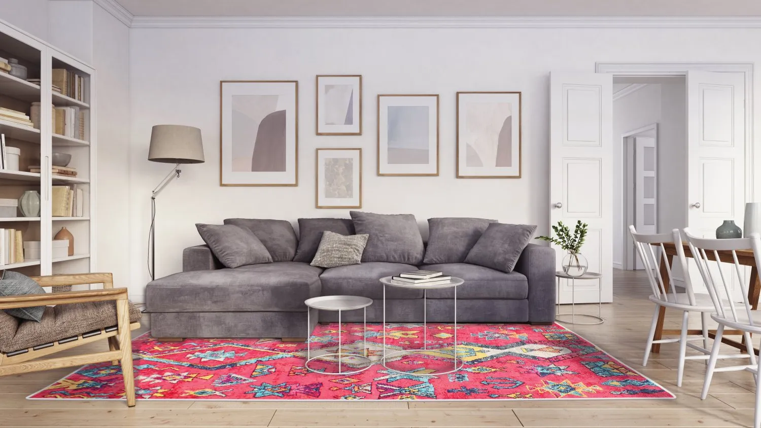 Wilton rug - Misare (pink/multi)