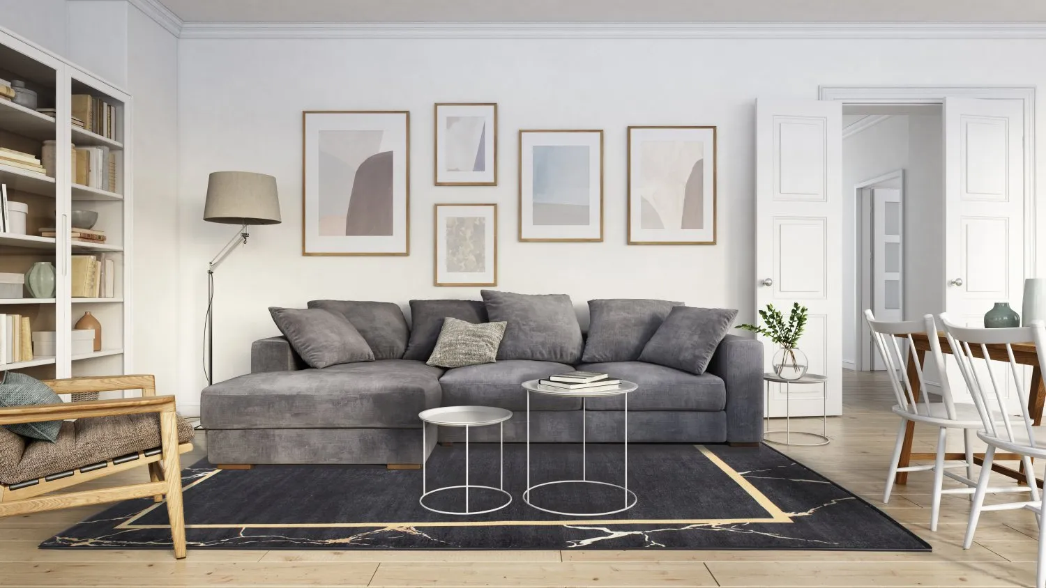 Wilton rug - Cerasia (black/gold)