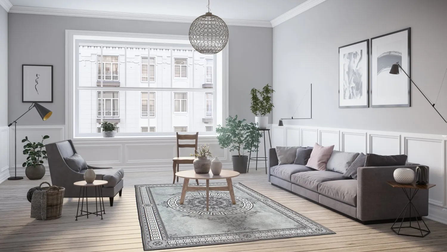 Wilton rug - Amer (black/white)