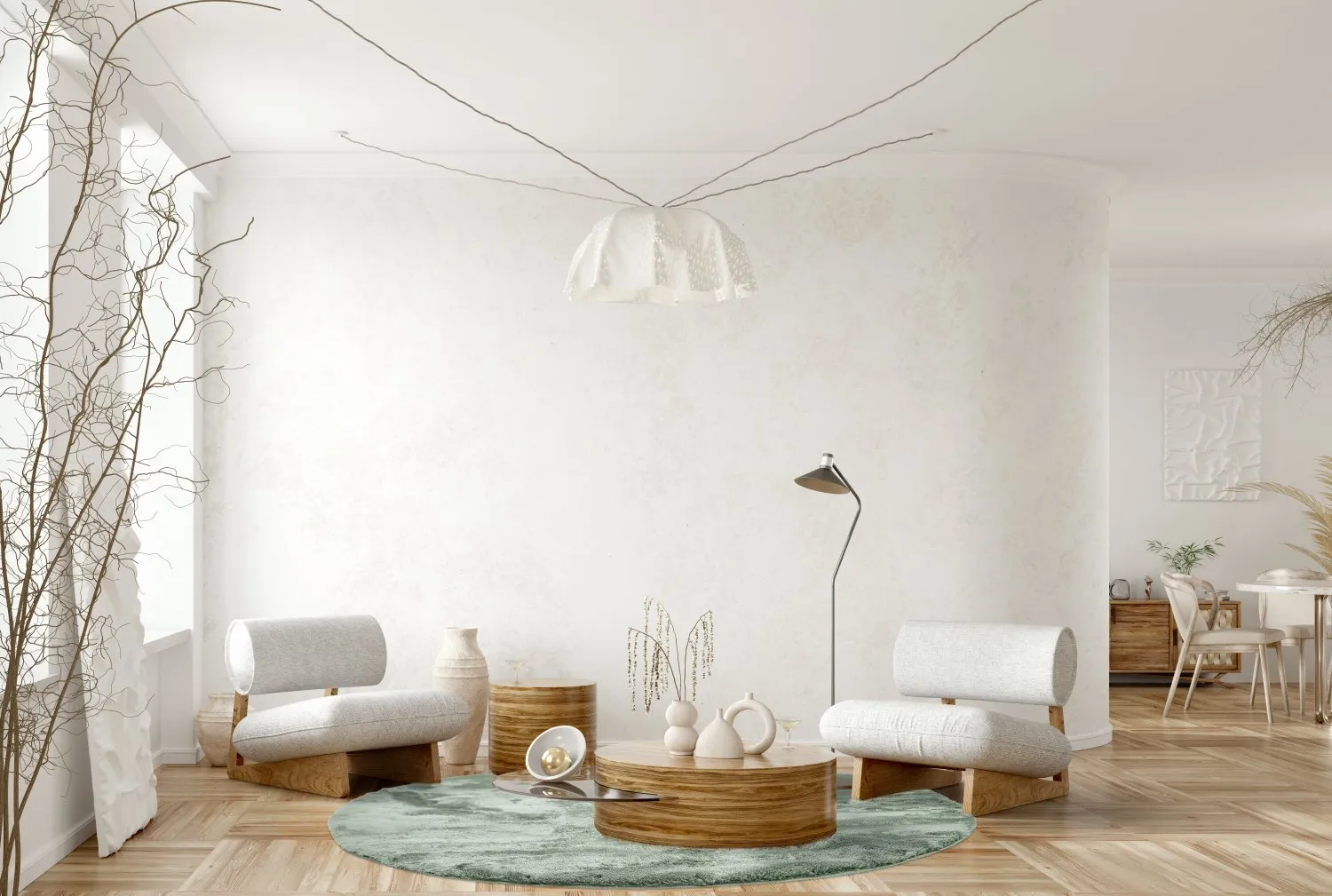 Round rugs - Aranga Super Soft Fur (green)