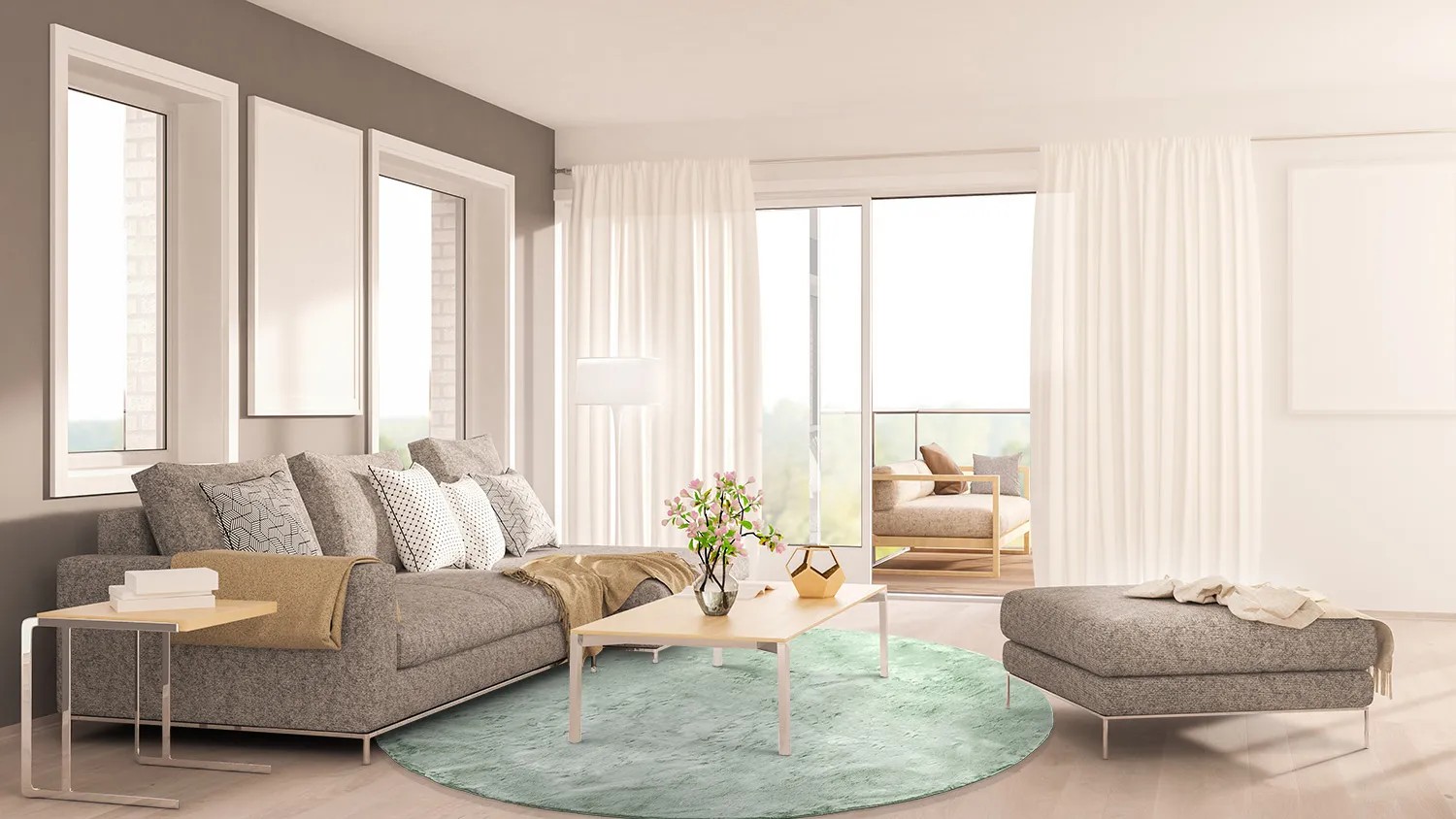 Round rugs - Aranga Super Soft Fur (green)