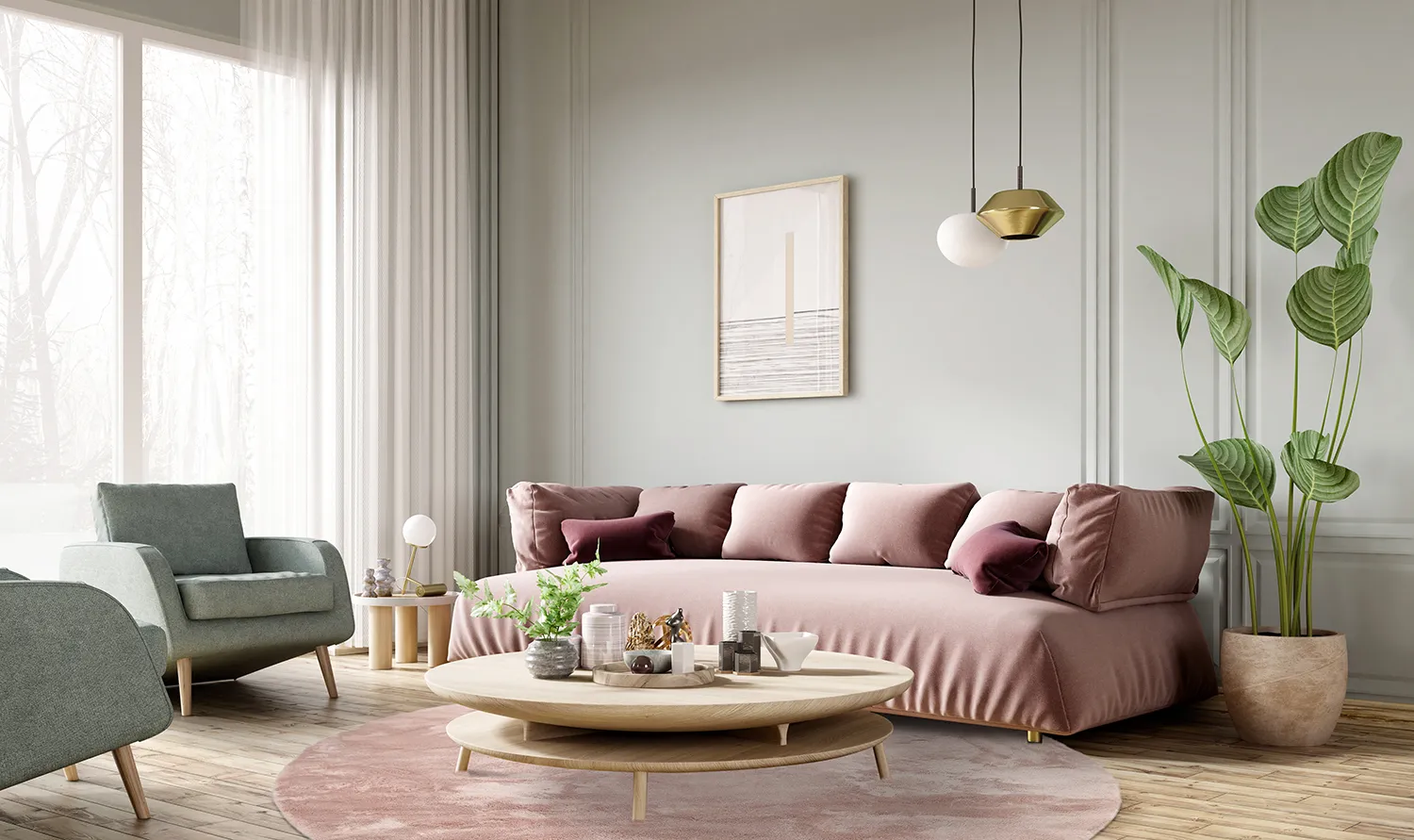 Round rugs - Aranga Super Soft Fur (pink)