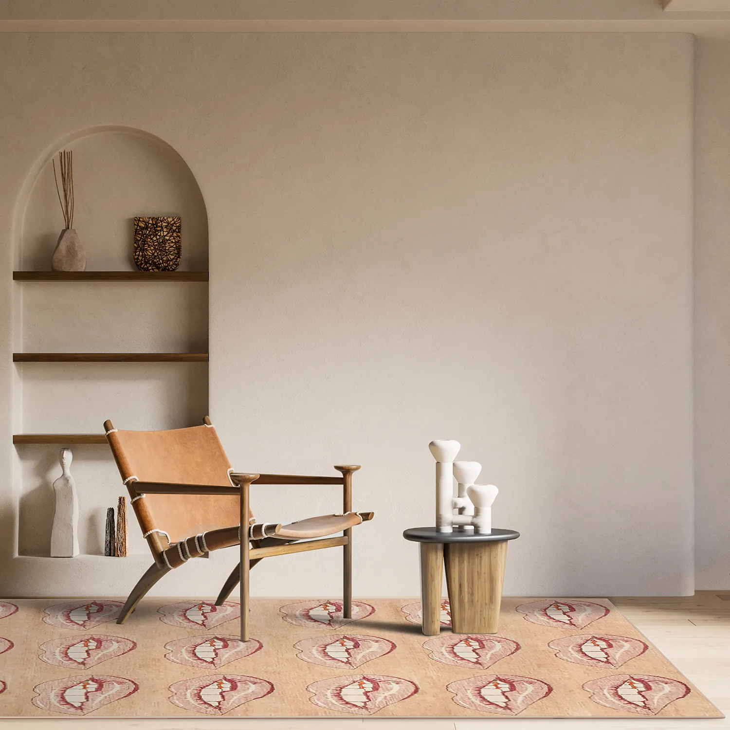 Wilton rug - Avery (beige/pink)