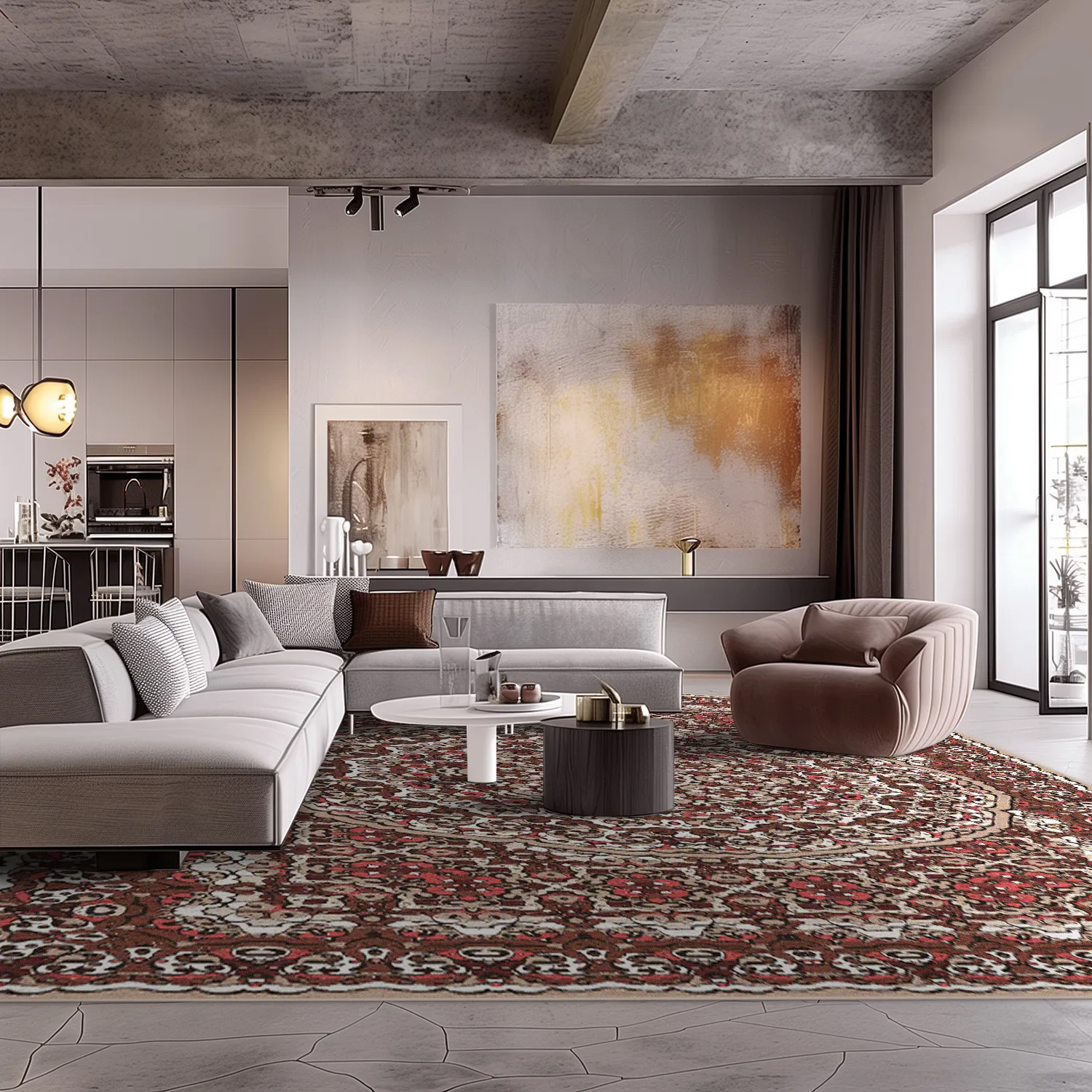 Wilton rug - Odette (red/multi)