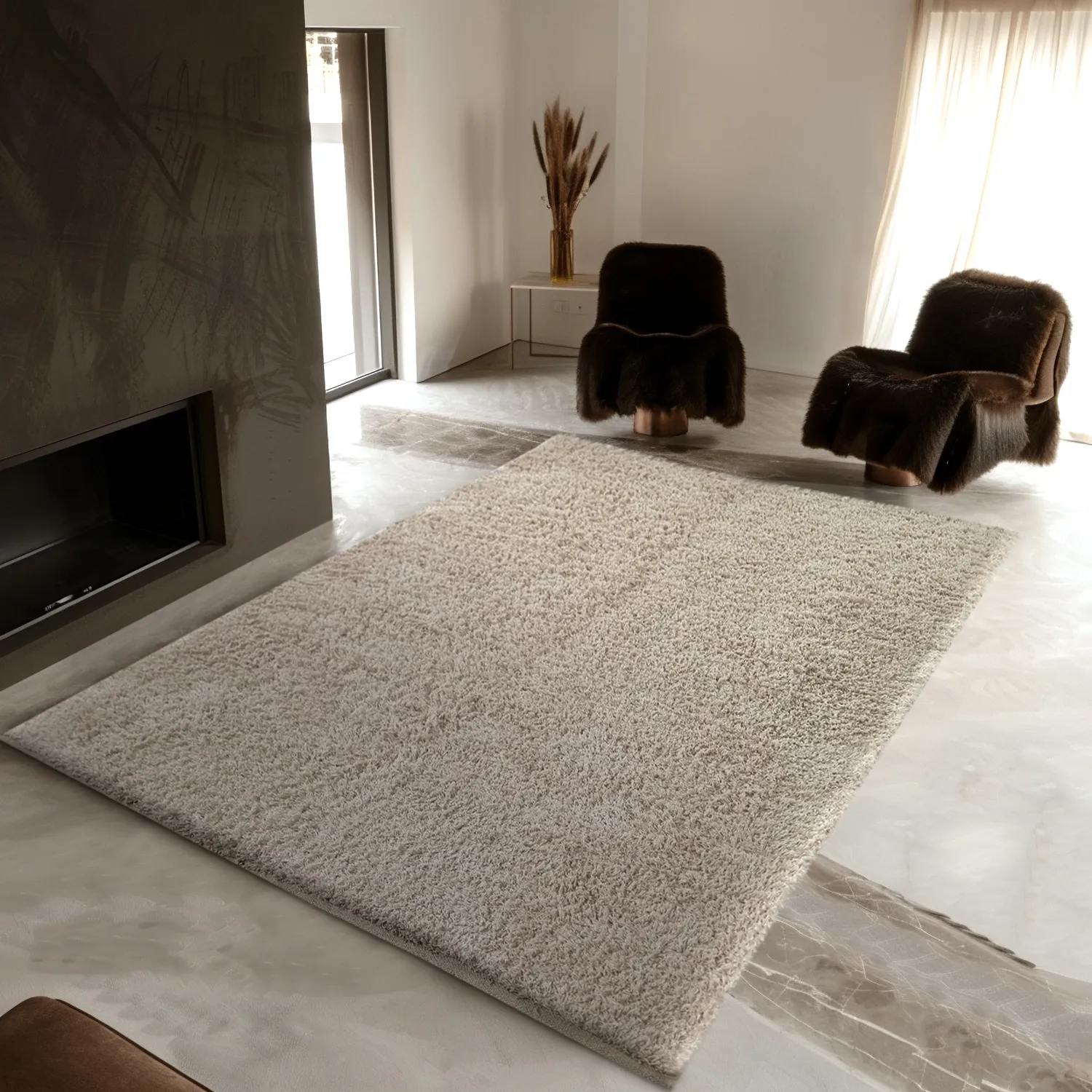 Shaggy rugs - Enya Natural Cotton Shaggy (nature)