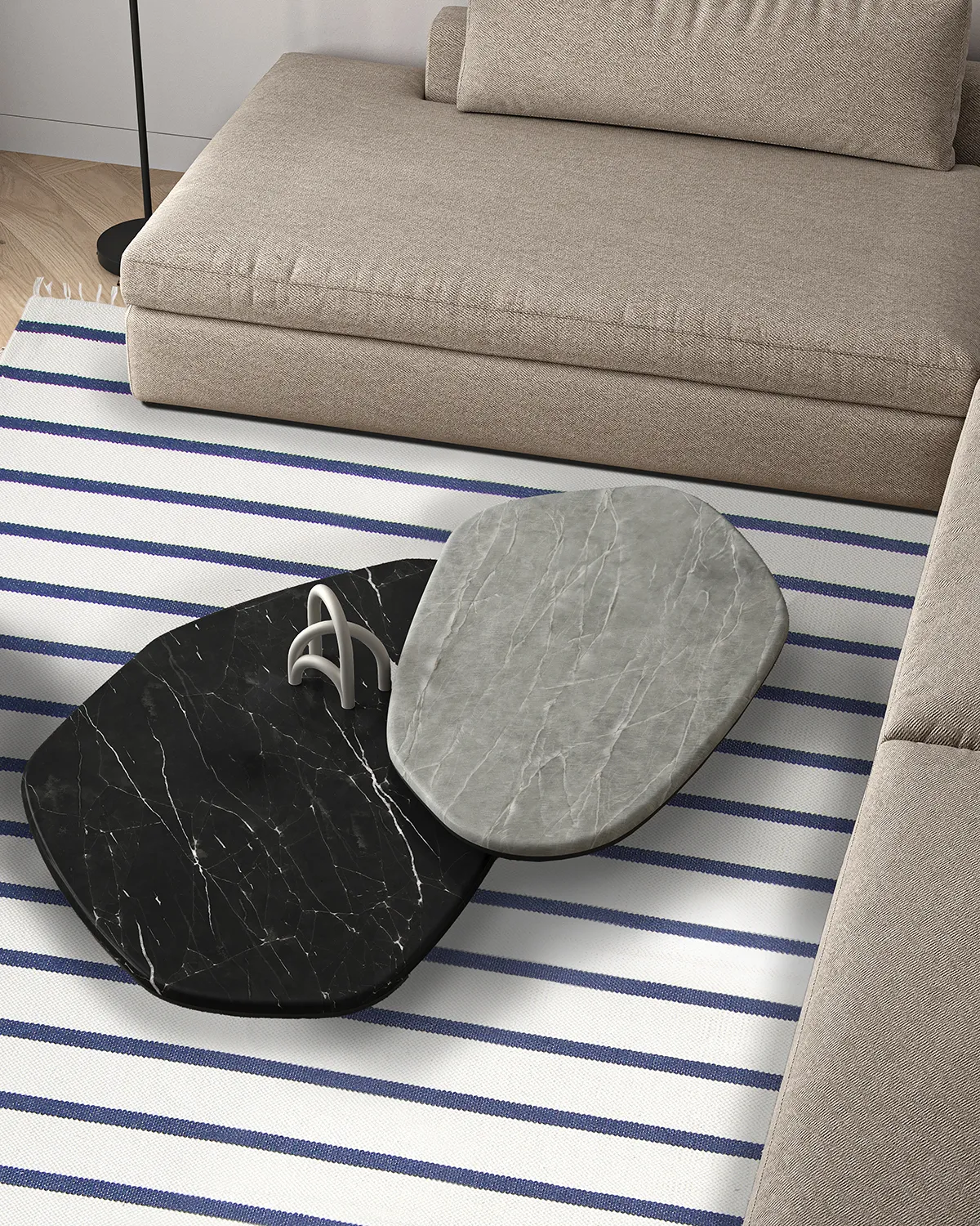 Cotton rug - Helle (blue)