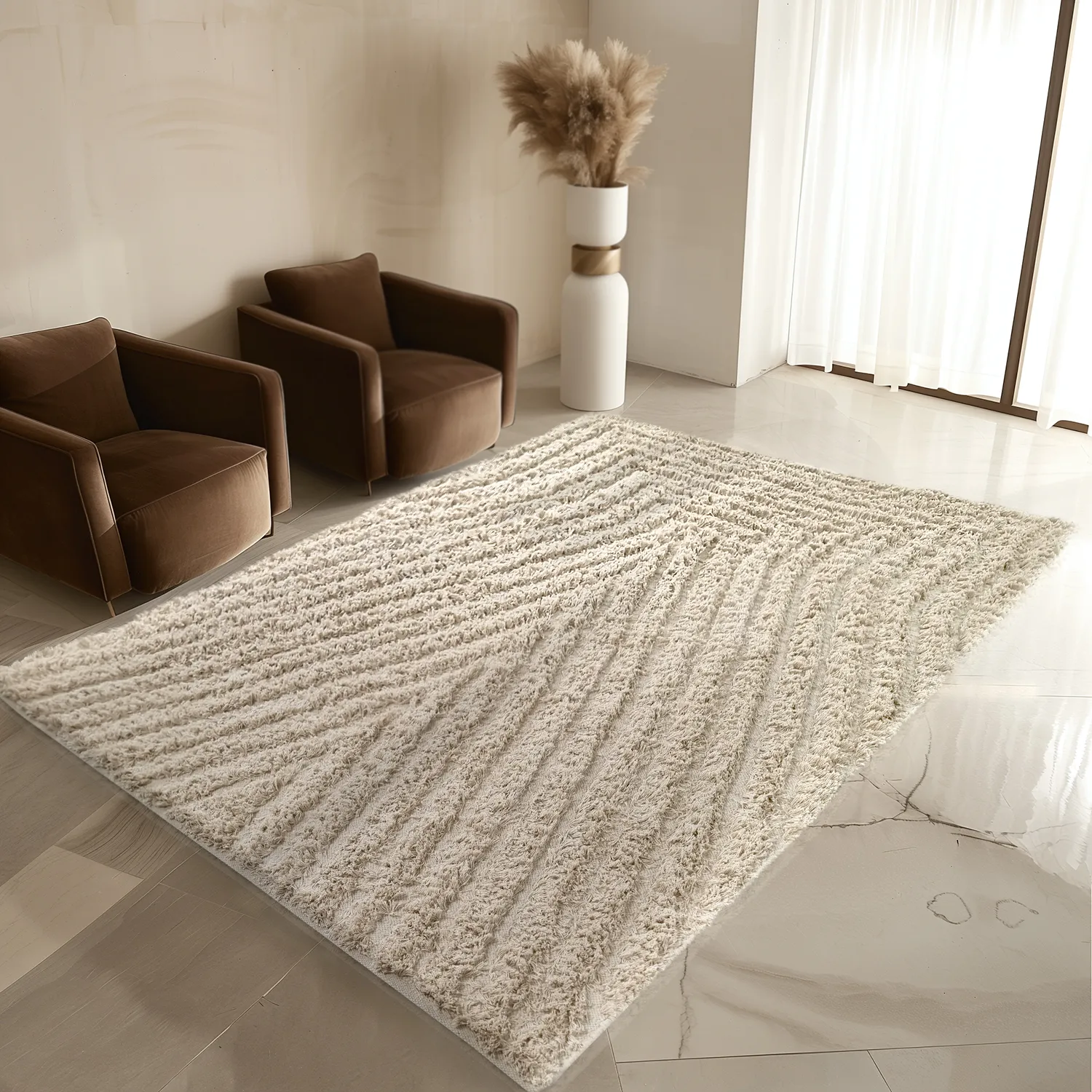 Shaggy rugs - Kendra Natural Cotton Shaggy (nature)