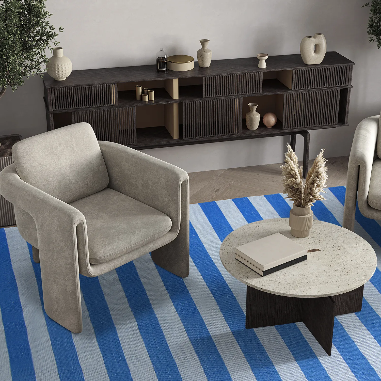 Cotton rug - Nilo (blue)