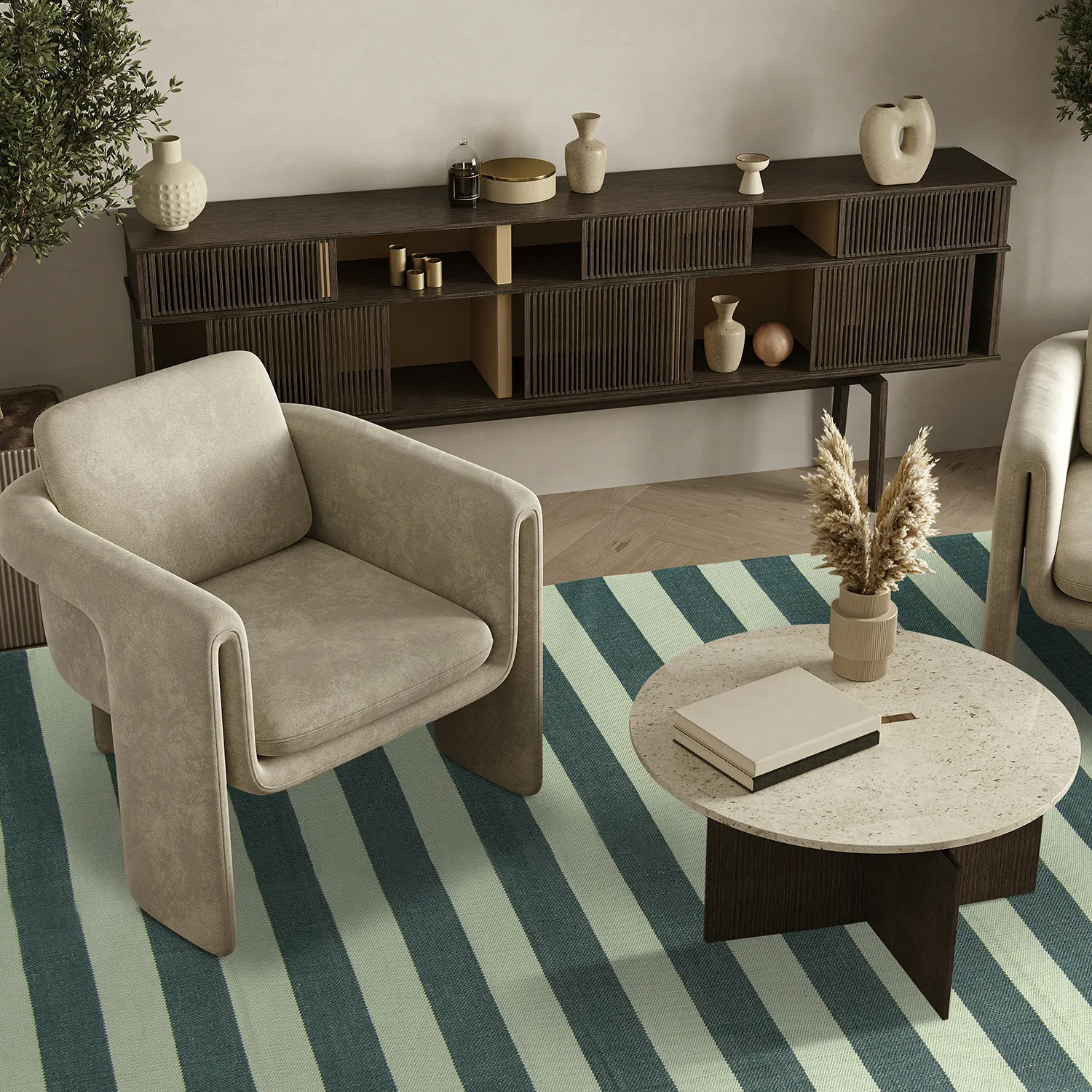Cotton rug - Nilo (green)
