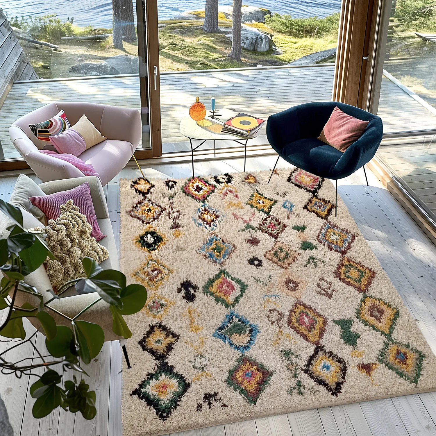 Shaggy rugs - Siddel Natural Cotton Shaggy (beige/multi)