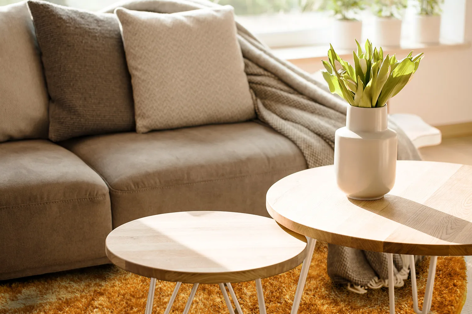 Round rugs - Cosy (ocher)