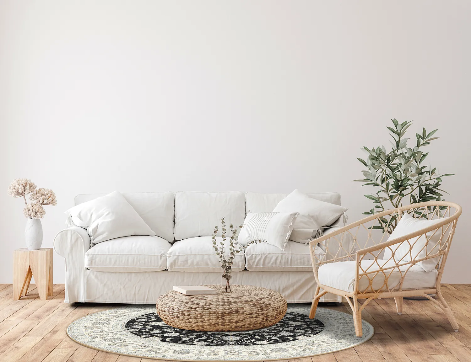 Round rug - Arabella (black)