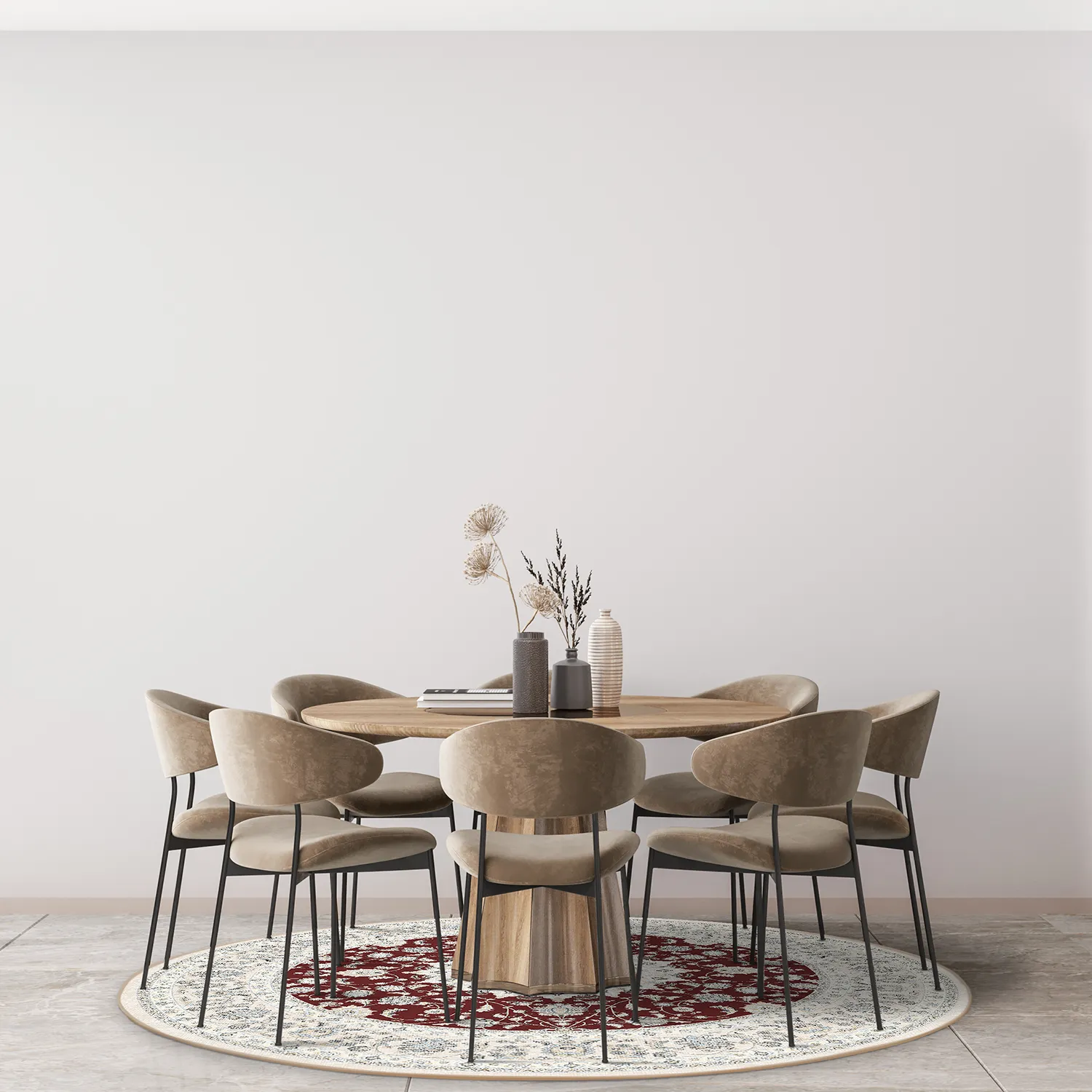 Round rug - Arabella (burgundy)